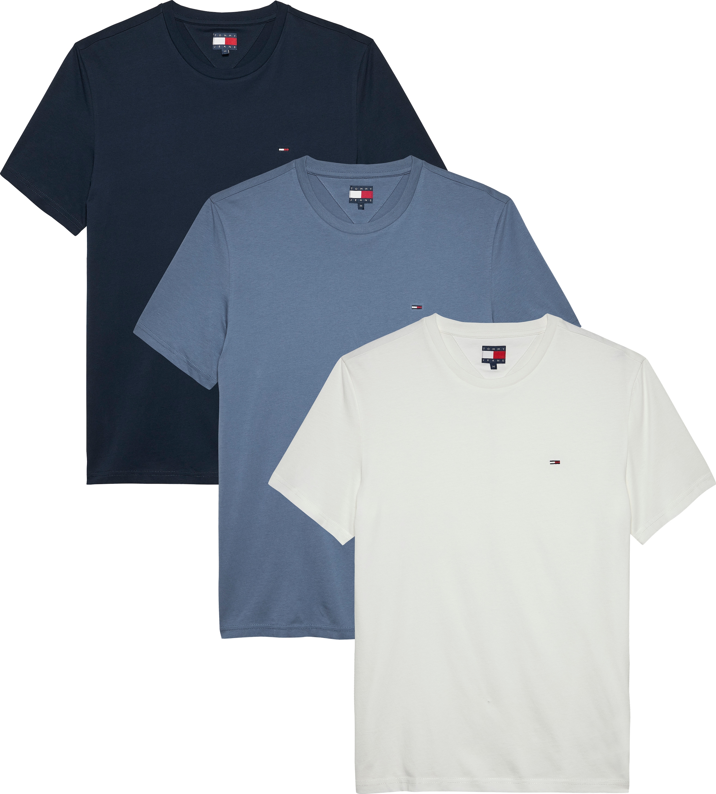 Tommy Jeans T-Shirt »TJM XSLIM 3 PACK TEE«, Mit Rundhalsausschnitt