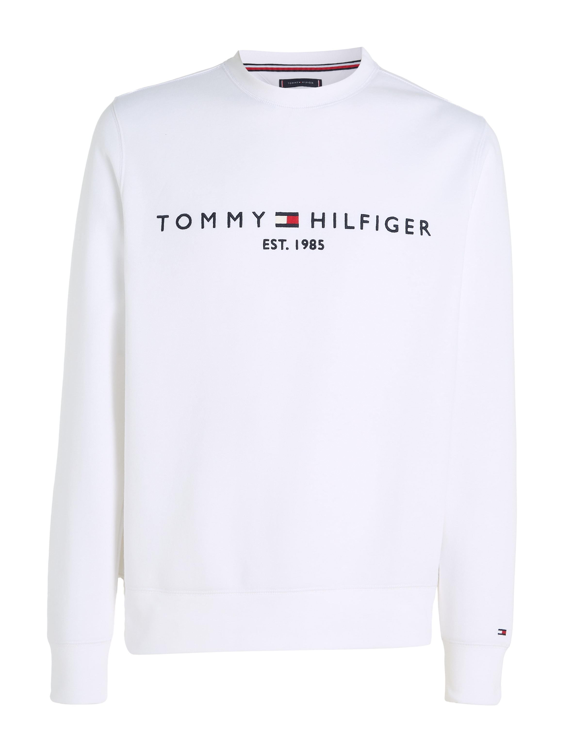 Tommy Hilfiger Sweatshirt »TOMMY LOGO«, unifarben, casual, regular fit, Baumwollmix, Rundhals
