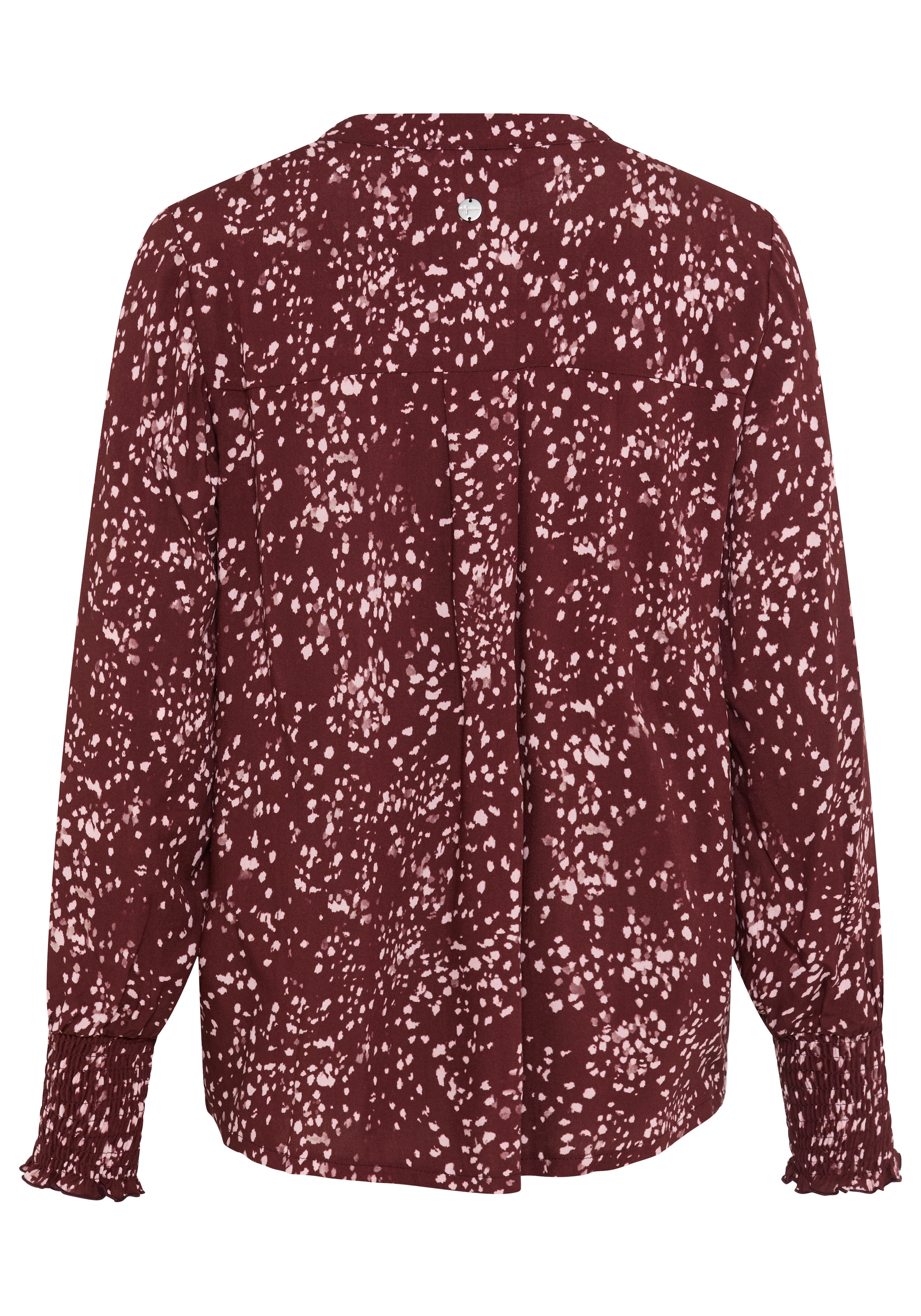 Tamaris Blouse à pression »mit figurumspielender Passform und hüftbedeckender Länge« avec motif fleuri, en viscose