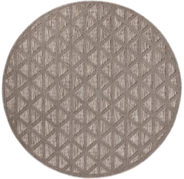 Carpet City Teppich »In-& Outdoorteppich Santorini 446, 3D-Effekt, Geo-Muster«, rund, 5 mm Höhe, Wetterfest & UV-beständig für Terrasse, Balkon, Küche, Flur
