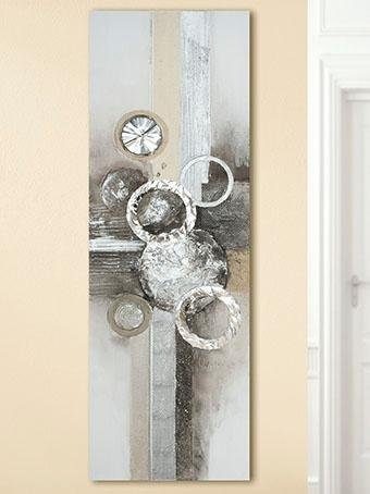 Image of GILDE Leinwandbild »Gemälde Anelli«, Abstrakt, (1 St.), handgemalt, 50x150 cm, dekorativ im Wohnzimmer & Schlafzimmer bei Ackermann Versand Schweiz