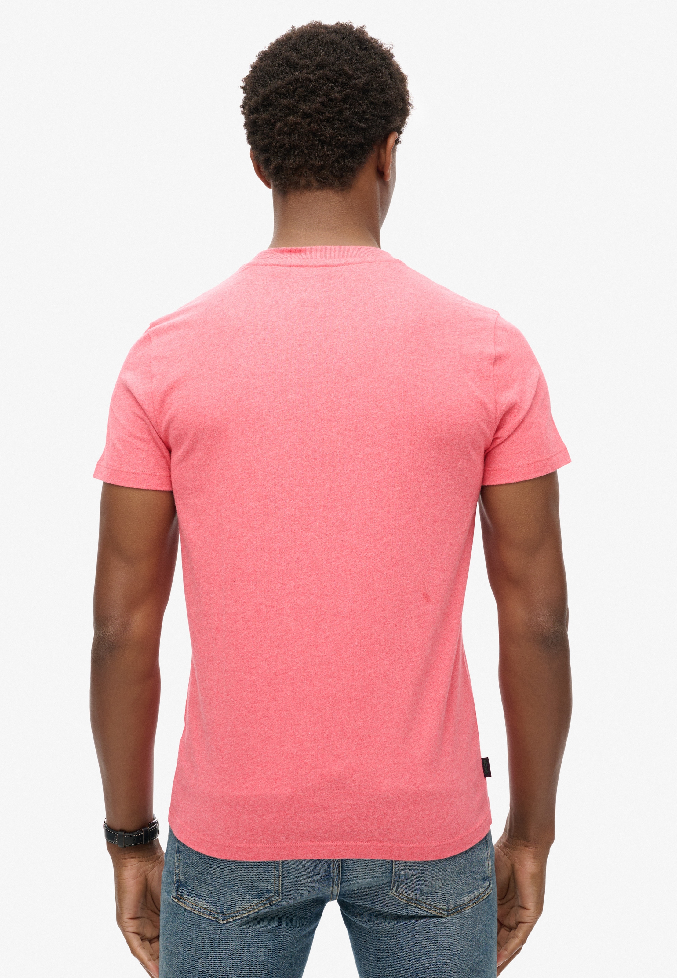 Superdry Rundhalsshirt »ESSENTIAL LOGO EMB TEE« aus Baumwolle und Single Jersey, Slim Fit, Kurzarm, hüftlang