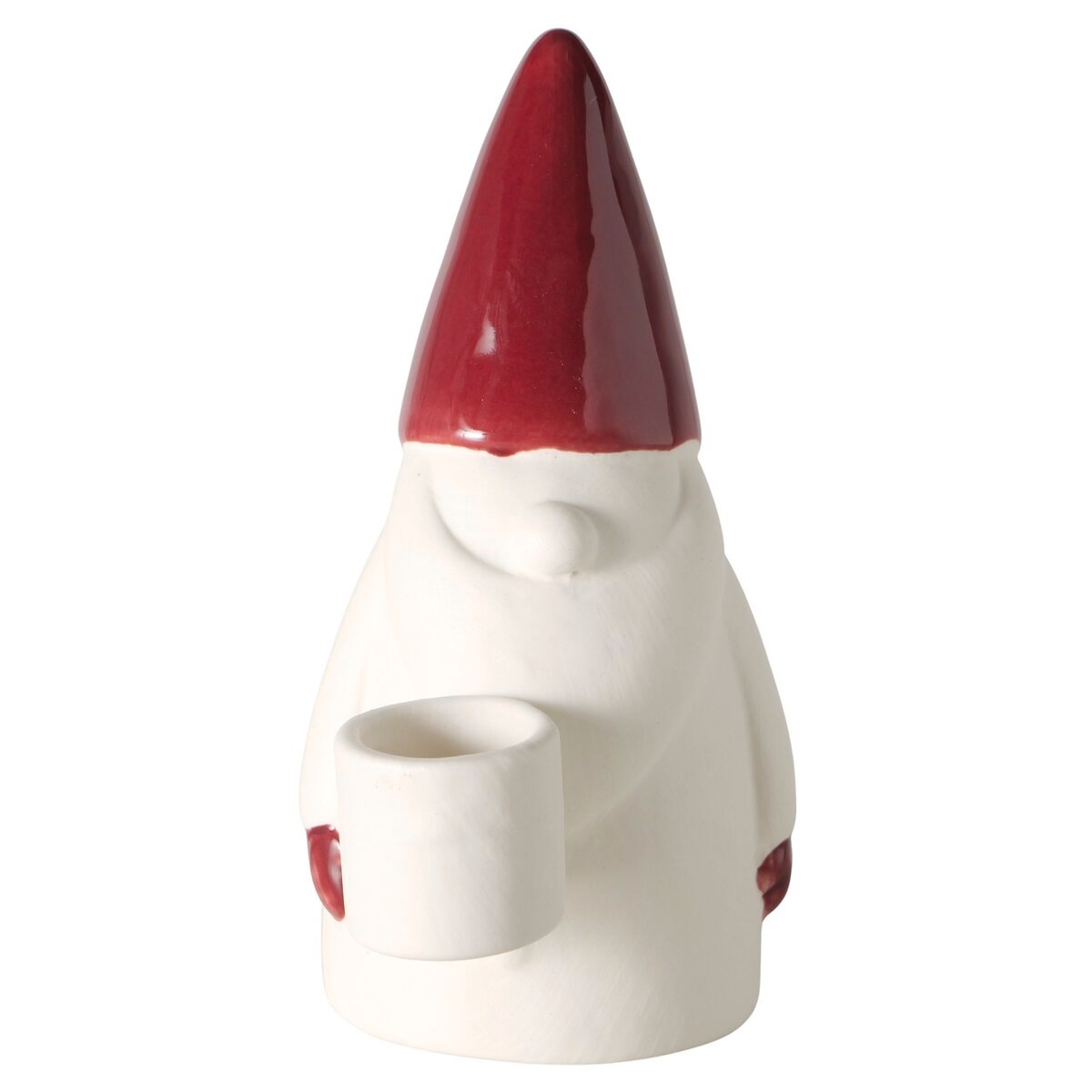 Image of GOODproduct Kerzenleuchter "2er-Set, Weihnachtsmann-Design, Dunkelrot und weiss, Porzellan" Zweiteiliges Set im festlichen Weihnachtsmann-Design, dekorativ