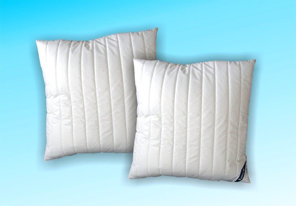 Image of Kyburz Kopfkissen »Objecta«, Füllung: Gefüllt mit Polyester-Flocken, sehr gut aufschüttelbar, klumpt nicht, Bezug: Mischgewebe 50% Baumwolle 50% Polyester, mit Längssteppung, (1 St.) bei Ackermann Versand Schweiz