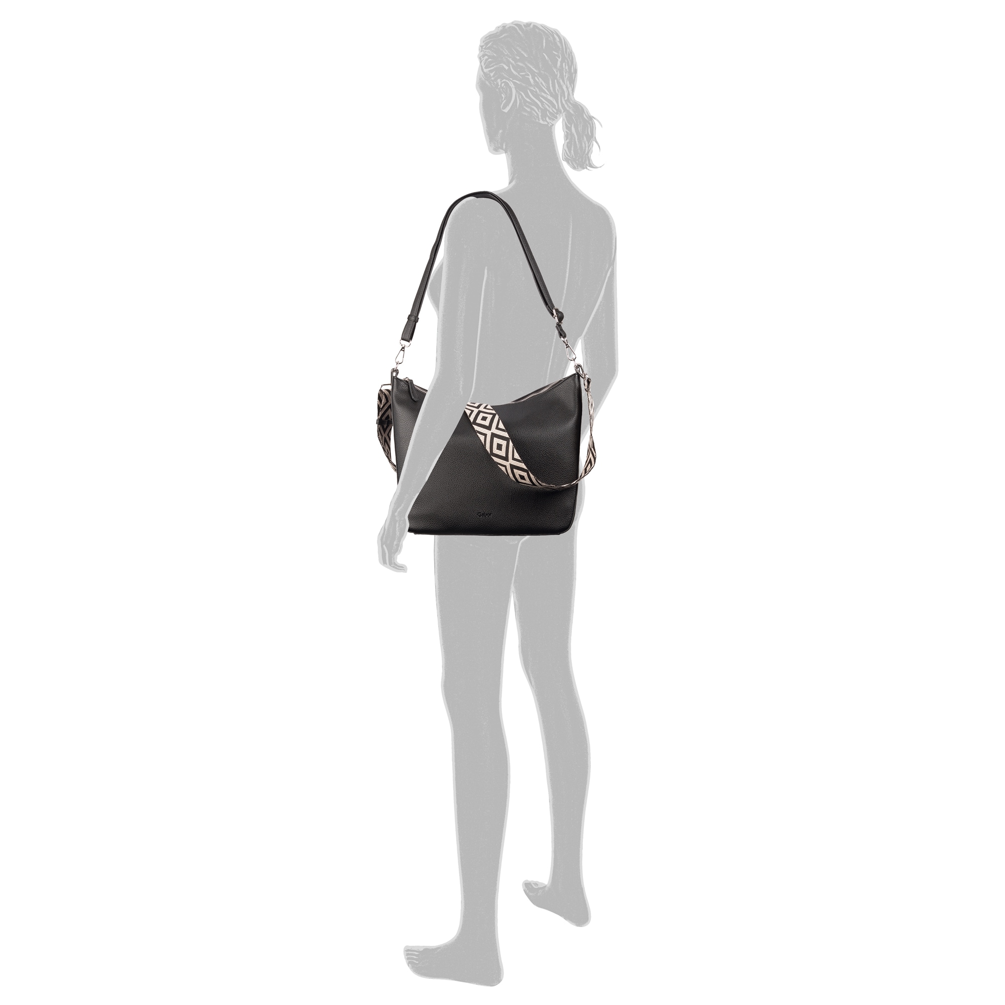 Gabor Hobo »Linda« weiches Kunstleder mit elegantem Schultergurt aus edlem Gewebeband