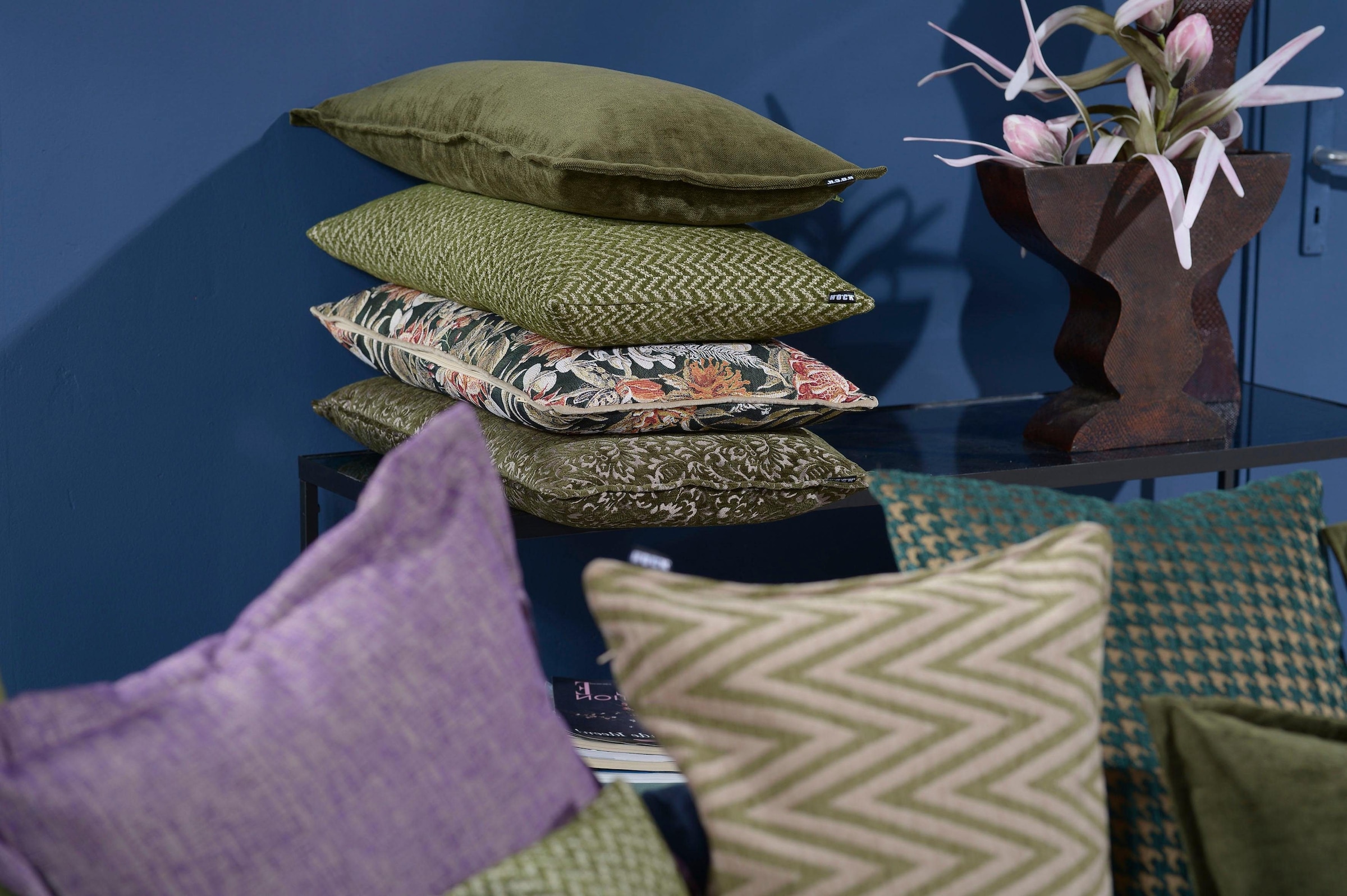 H.O.C.K. Dekokissen »Mohogany« mit floralem Muster, Kissenhülle mit Füllung, 1 Stück