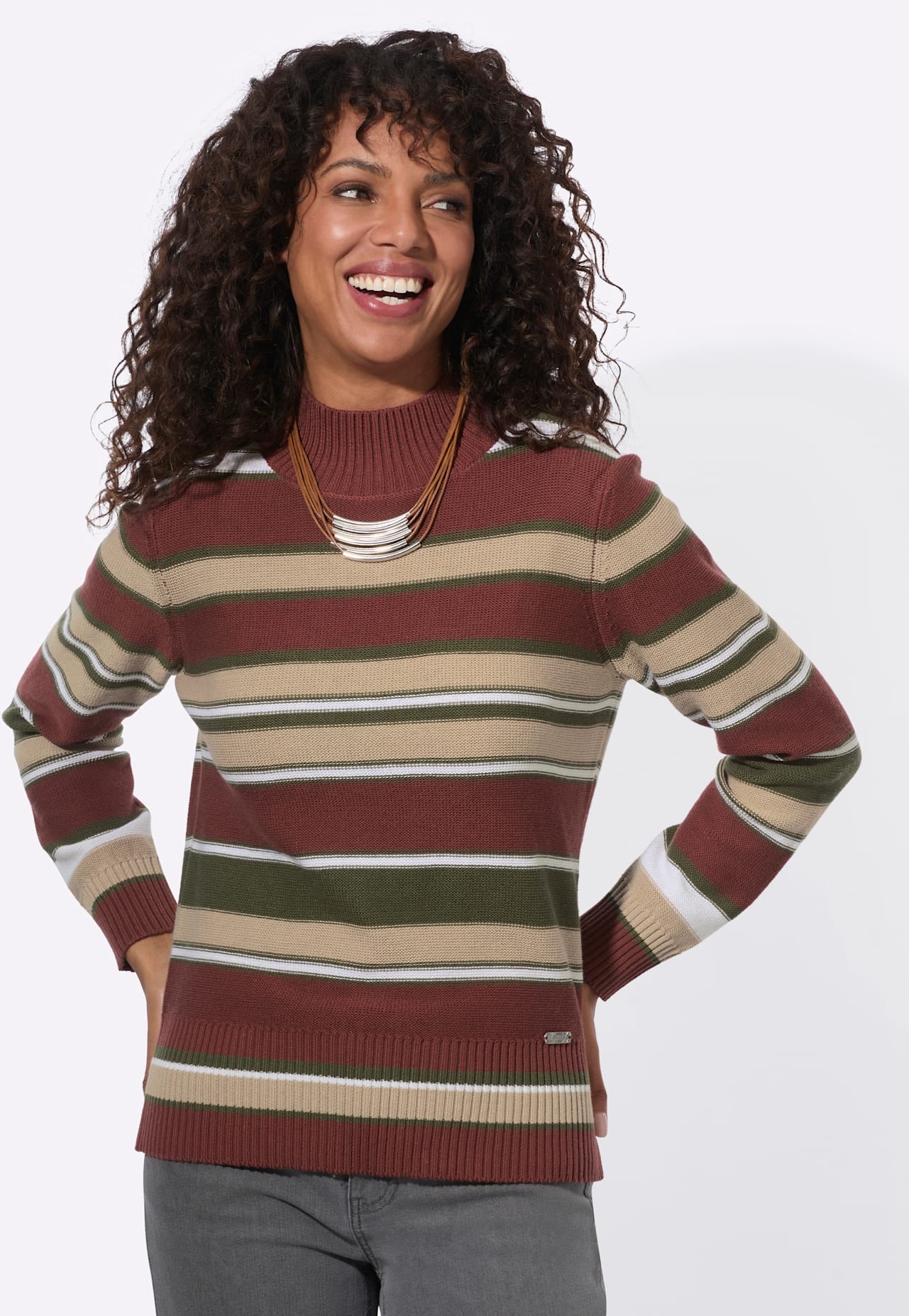 Casual Looks Stehkragenpullover »Pullover«