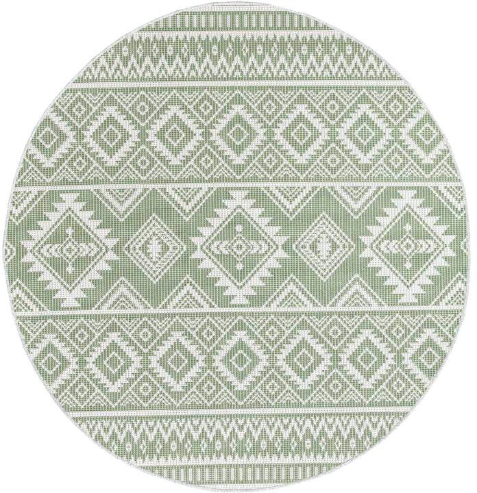 Carpet City Outdoorteppich »PALM3522« rund 5 mm Höhe Wetterfest & UV-beständig, für Balkon, Terrasse, Küche, flach gewebt