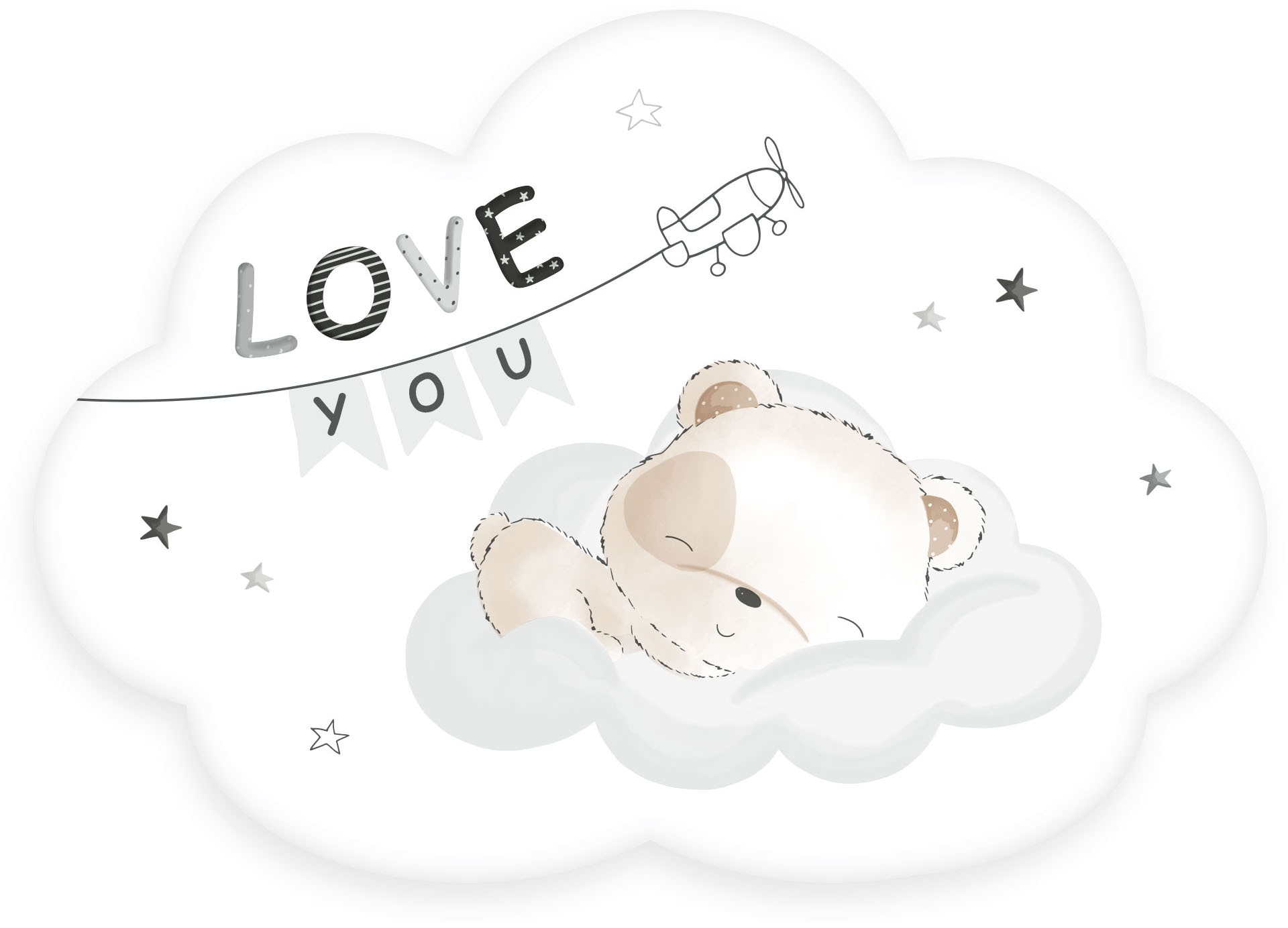 Baby Best Coussin décoratif »BabyBest Sleeping little bear« imprimé en couleurs vives