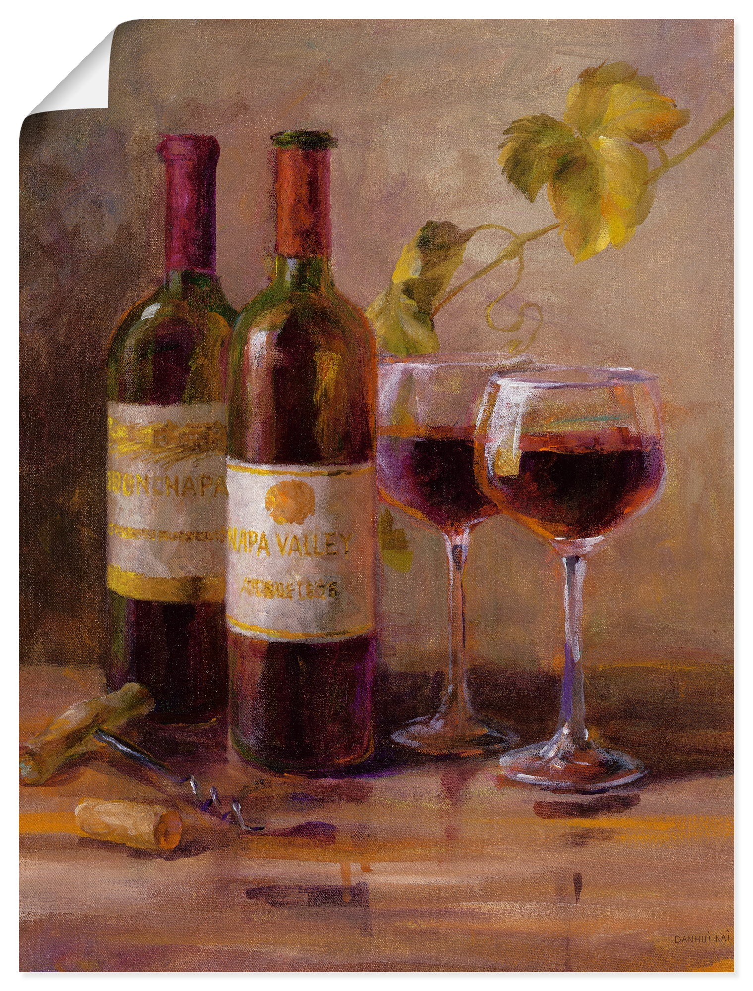 Image of Artland Poster "Offener Wein I" Getränke 1 Stk. tlg. ohne Rahmen