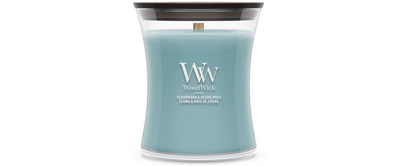 Image of Woodwick Duftkerze "Cedarwood & Ocean Moss Medium Jar"
