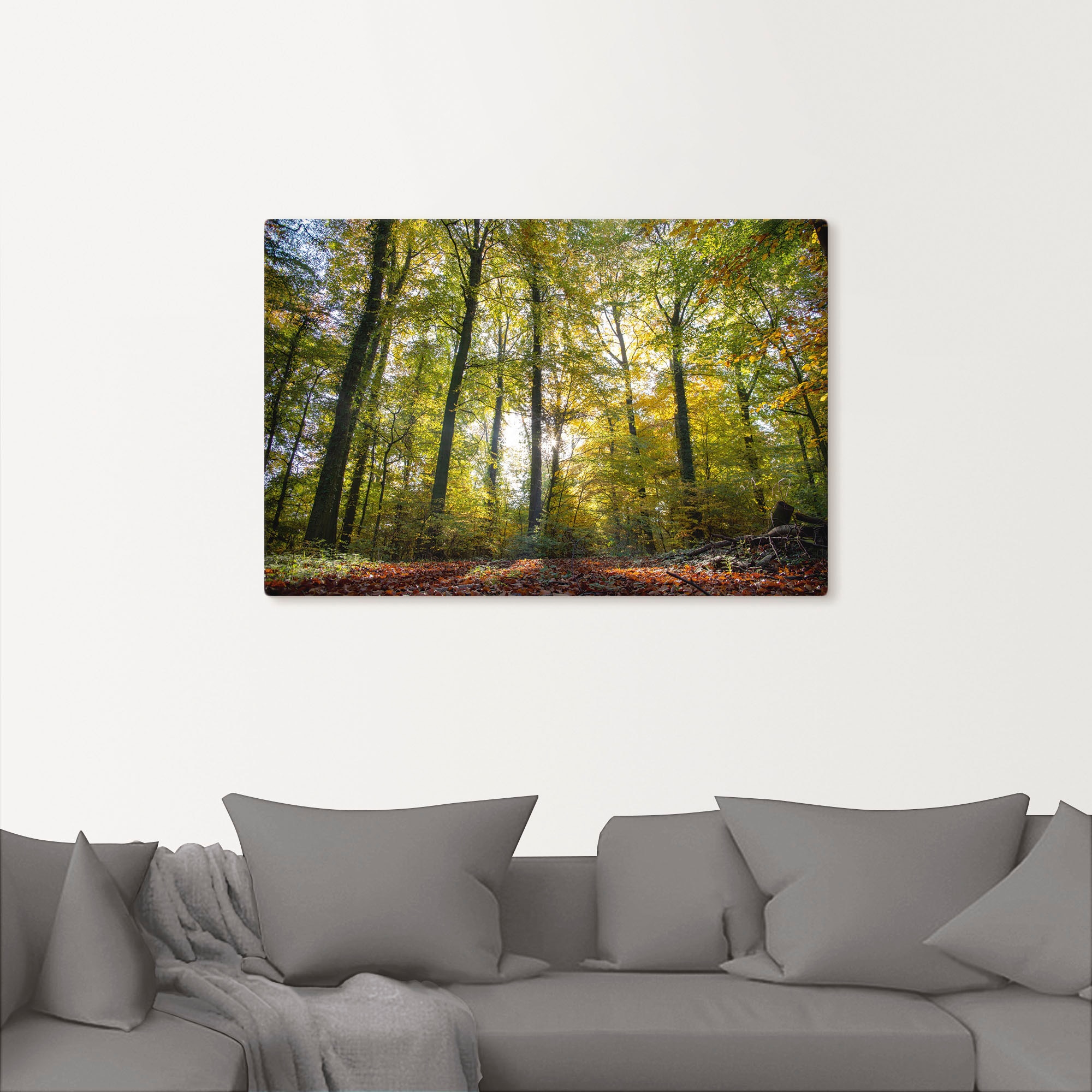 Artland Leinwandbild »Laubwald zum Herbst«, Waldbilder, (1 St.), auf Keilrahmen gespannt