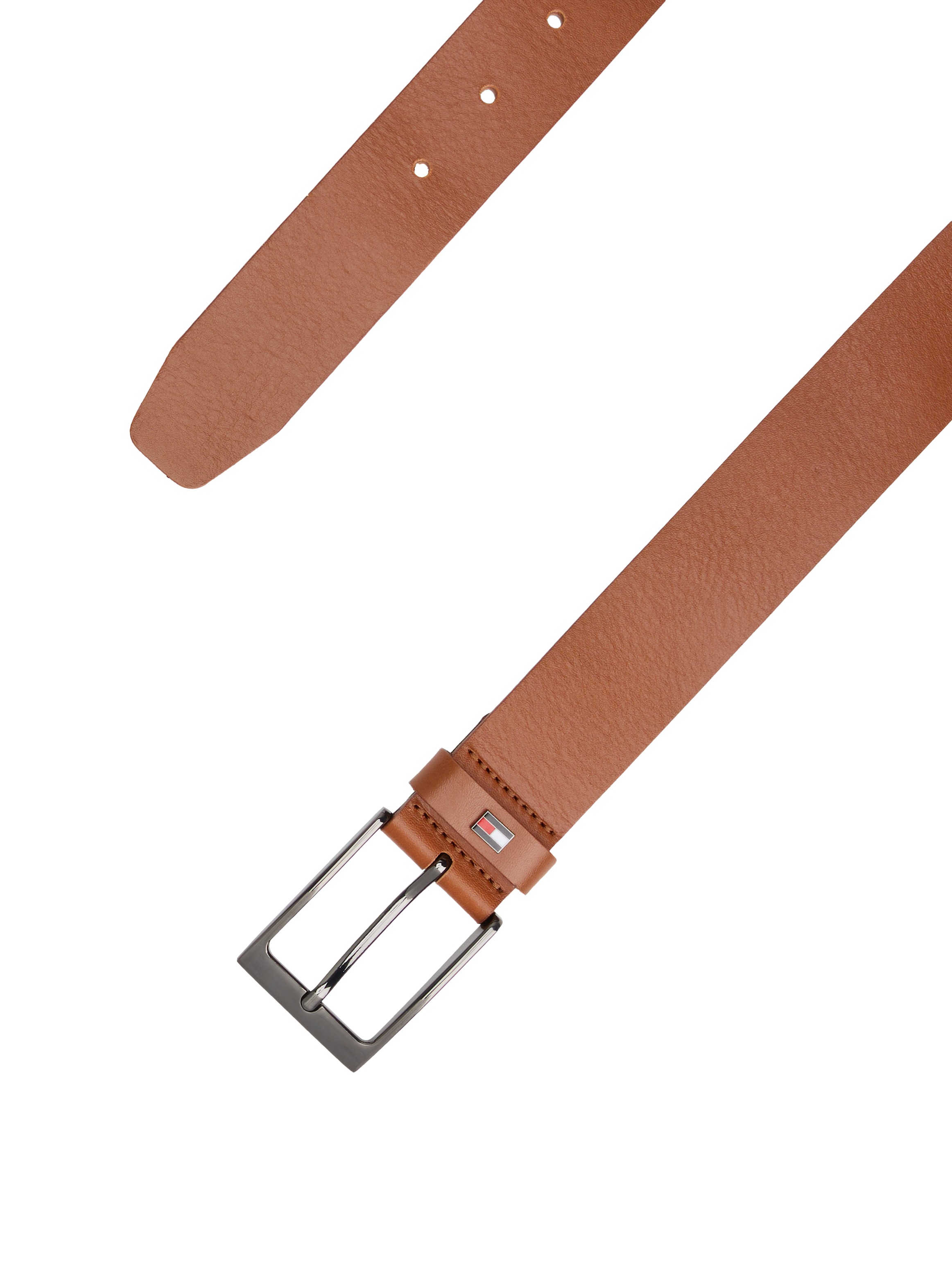Tommy Hilfiger Ledergürtel »LAYTON 3.5«, Metallpatch, Einfachdornschliesse