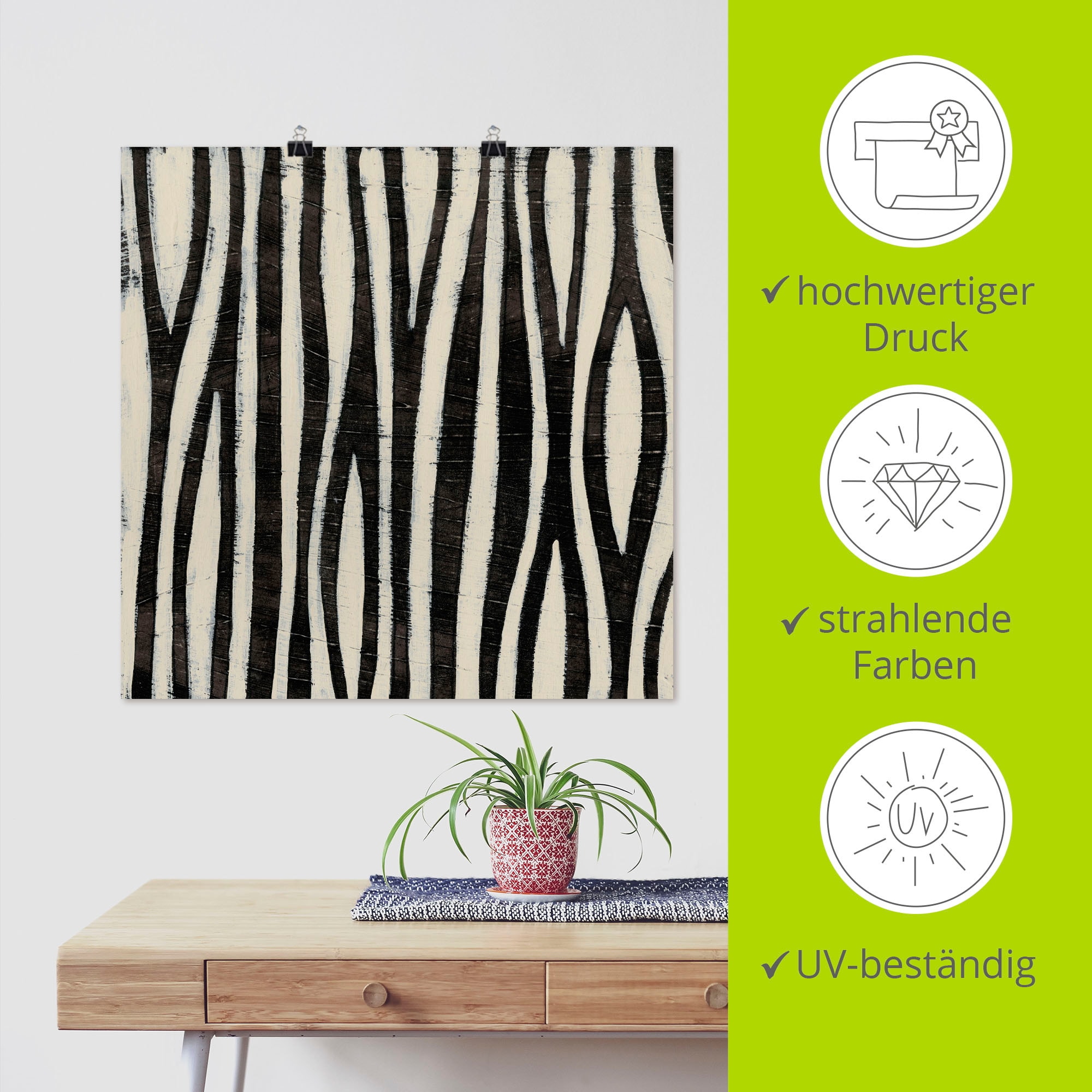 Artland Poster »Hieroglyph XI«, Muster, (1 St.), als Alubild, Leinwandbild, Wandaufkleber oder Poster in versch. Grössen