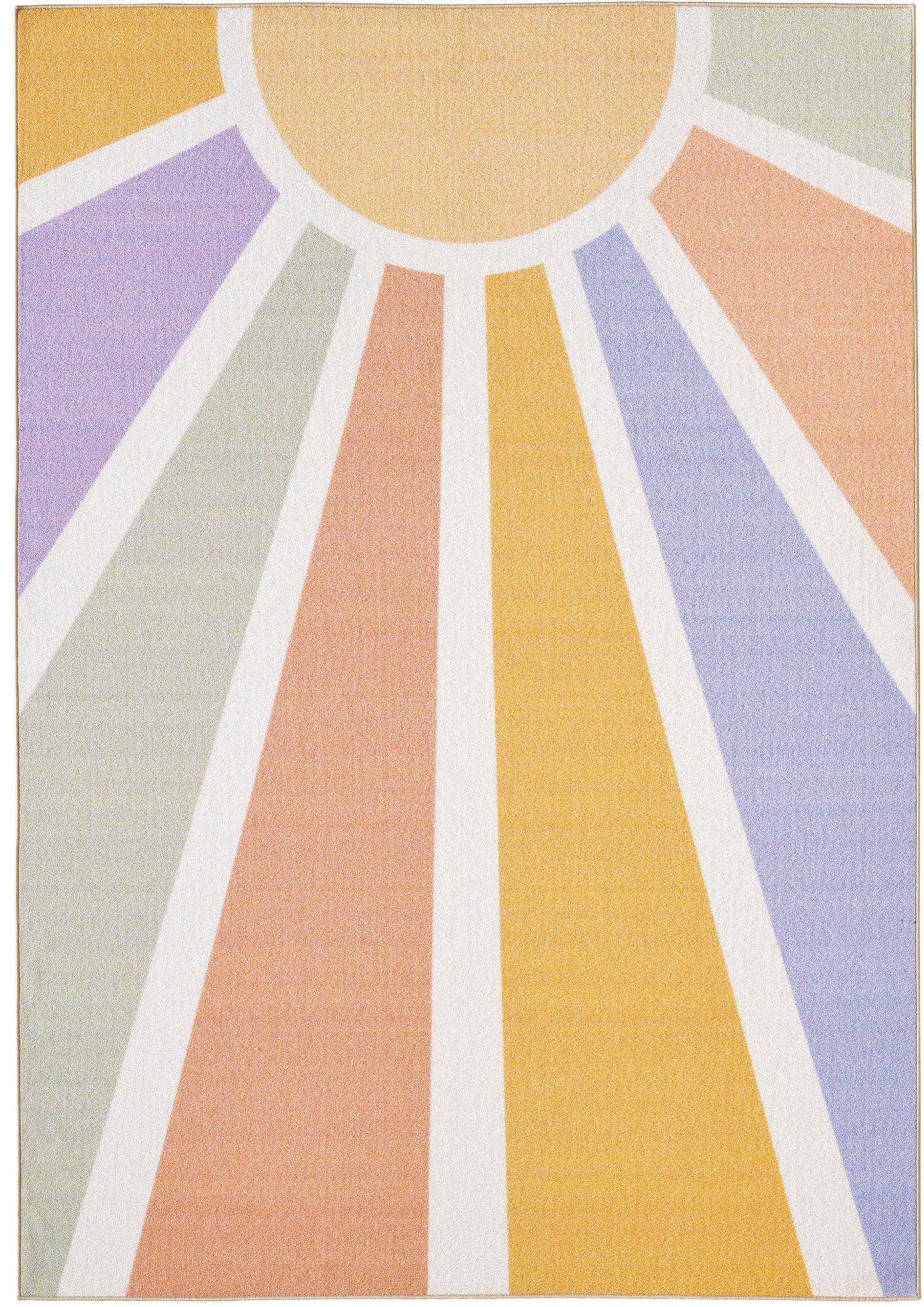 Ayyildiz Teppiche Tapis pour enfants »PLAY 2020« Rectangulaire 8 mm Höhe antidérapant, motif coloré soleil, poils courts