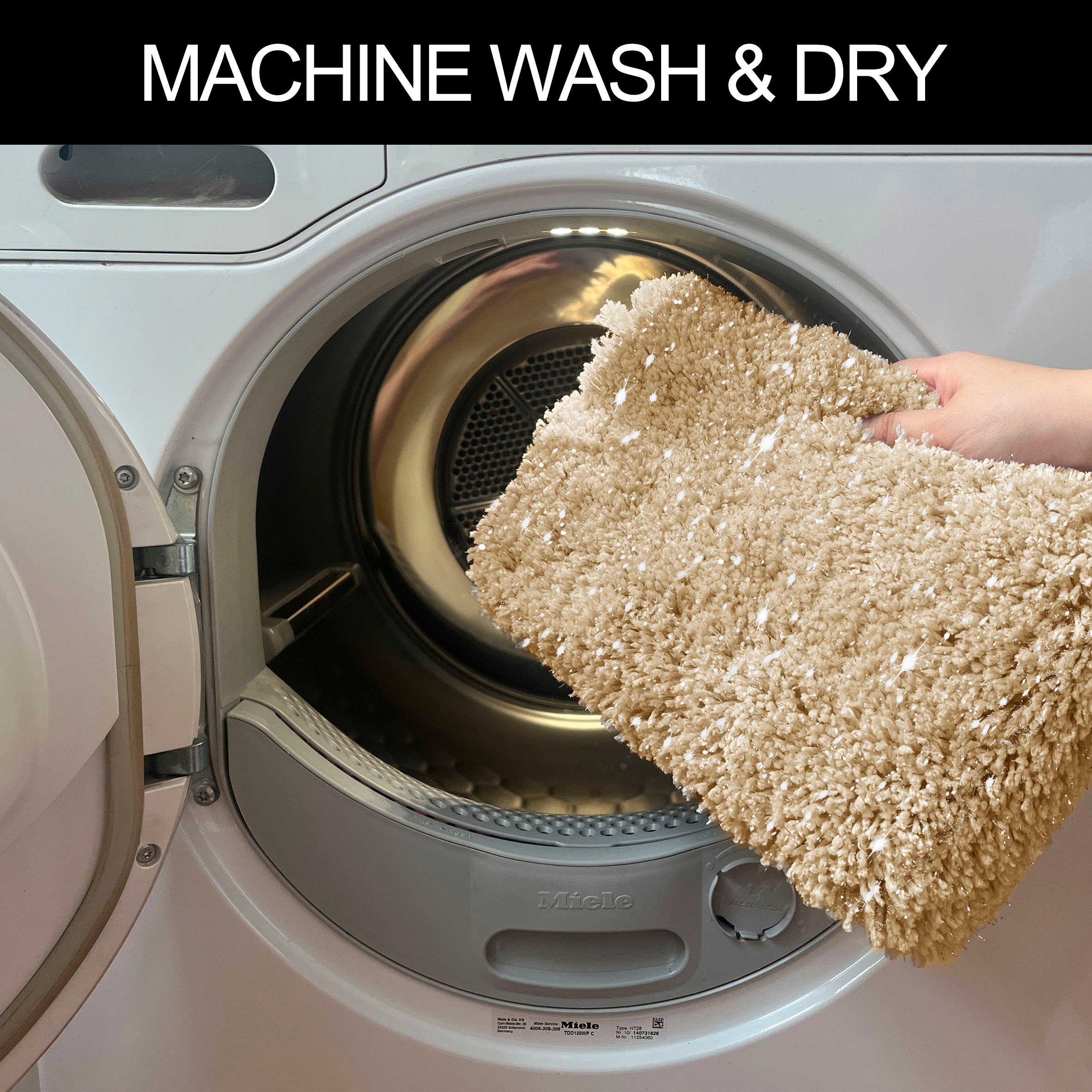 my home Badematte »Glitzer, Badvorleger, Badezimmer Teppich«, rutschhemmend beschichtet, fussbodenheizungsgeeignet-schnell trocknend-strapazierfähig, Badteppich, Akzente durch Glitzer-Garn