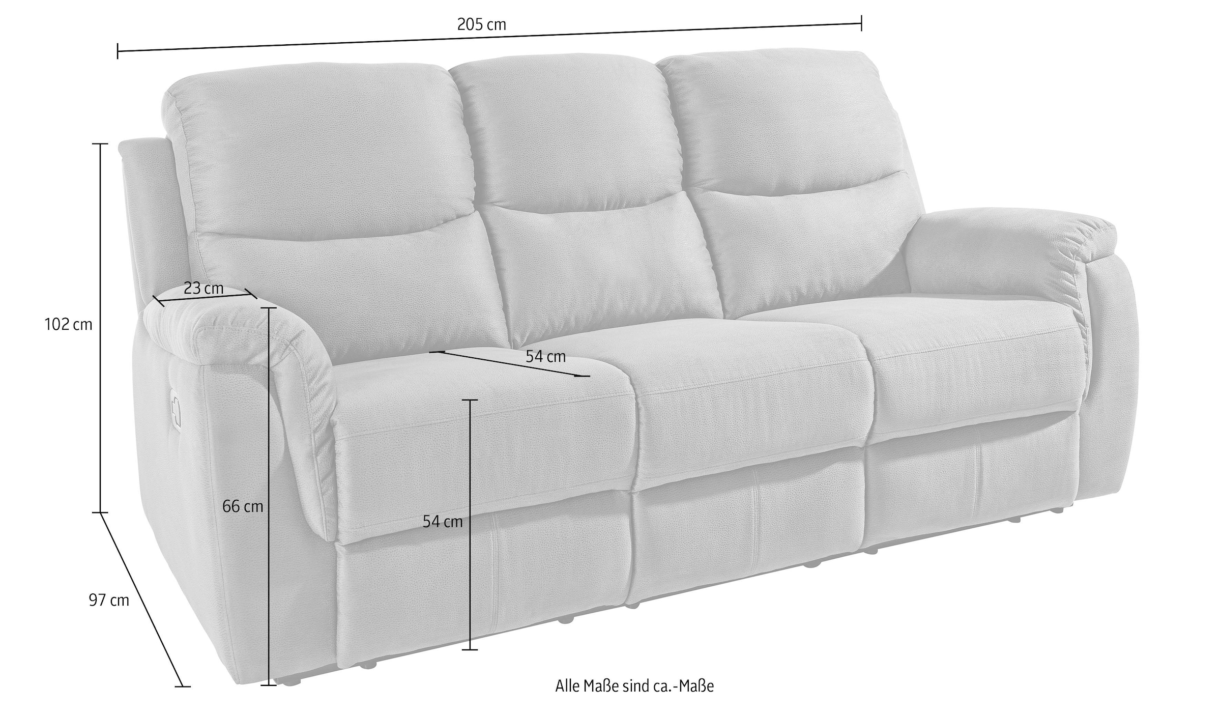 ATLANTIC home collection 3-Sitzer »Diana«, mit Relaxfunktion und Federkern,  hohe Belastbarkeit günstig kaufen
