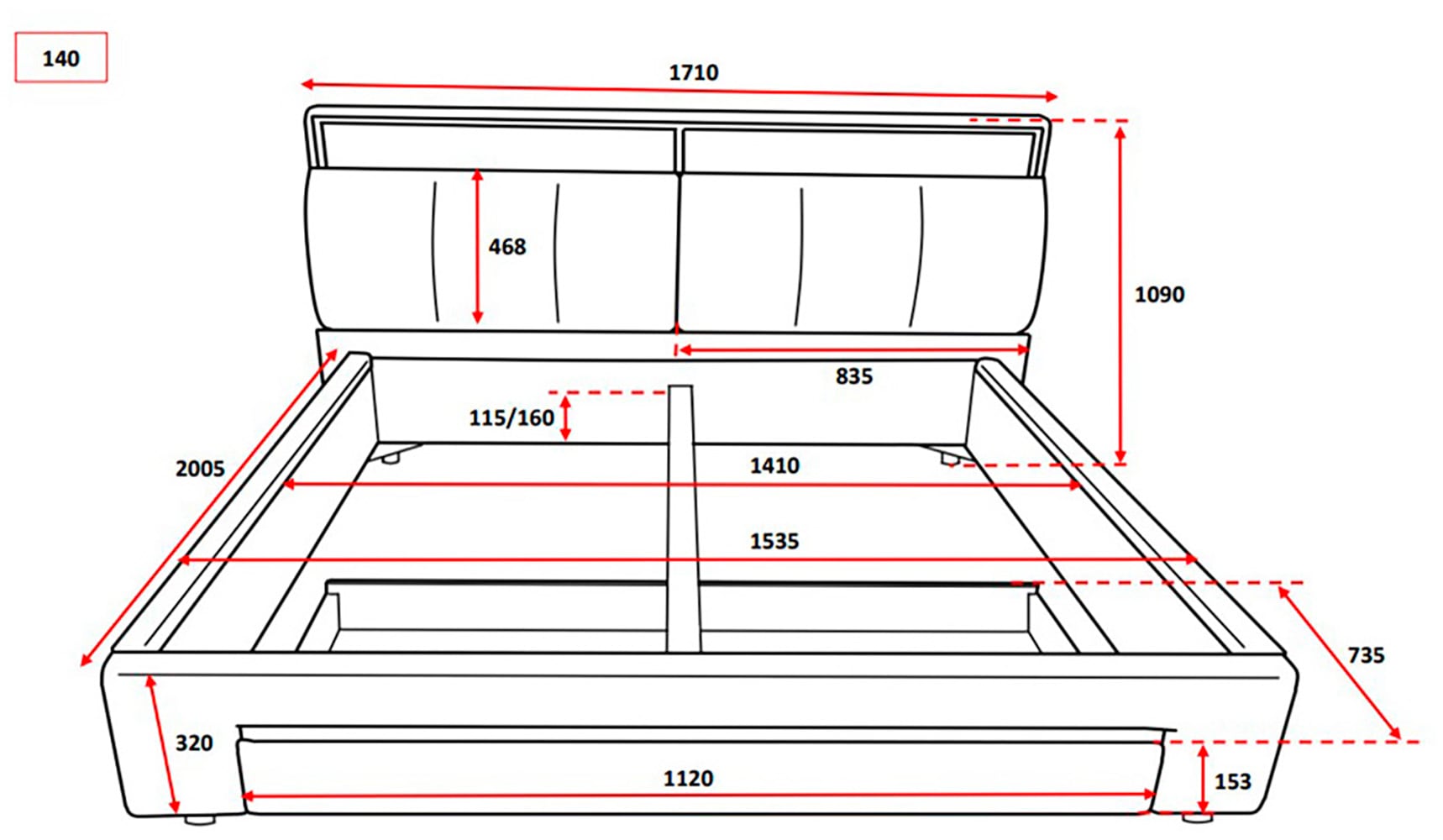 INOSIGN Lit rembourré »CiTY/GiRON,, gepolstertes Stauraumbett, mit LED Beleuchtung« Bettkasten mit Hundebett oder als Stauraum, klappbare Kopfteile