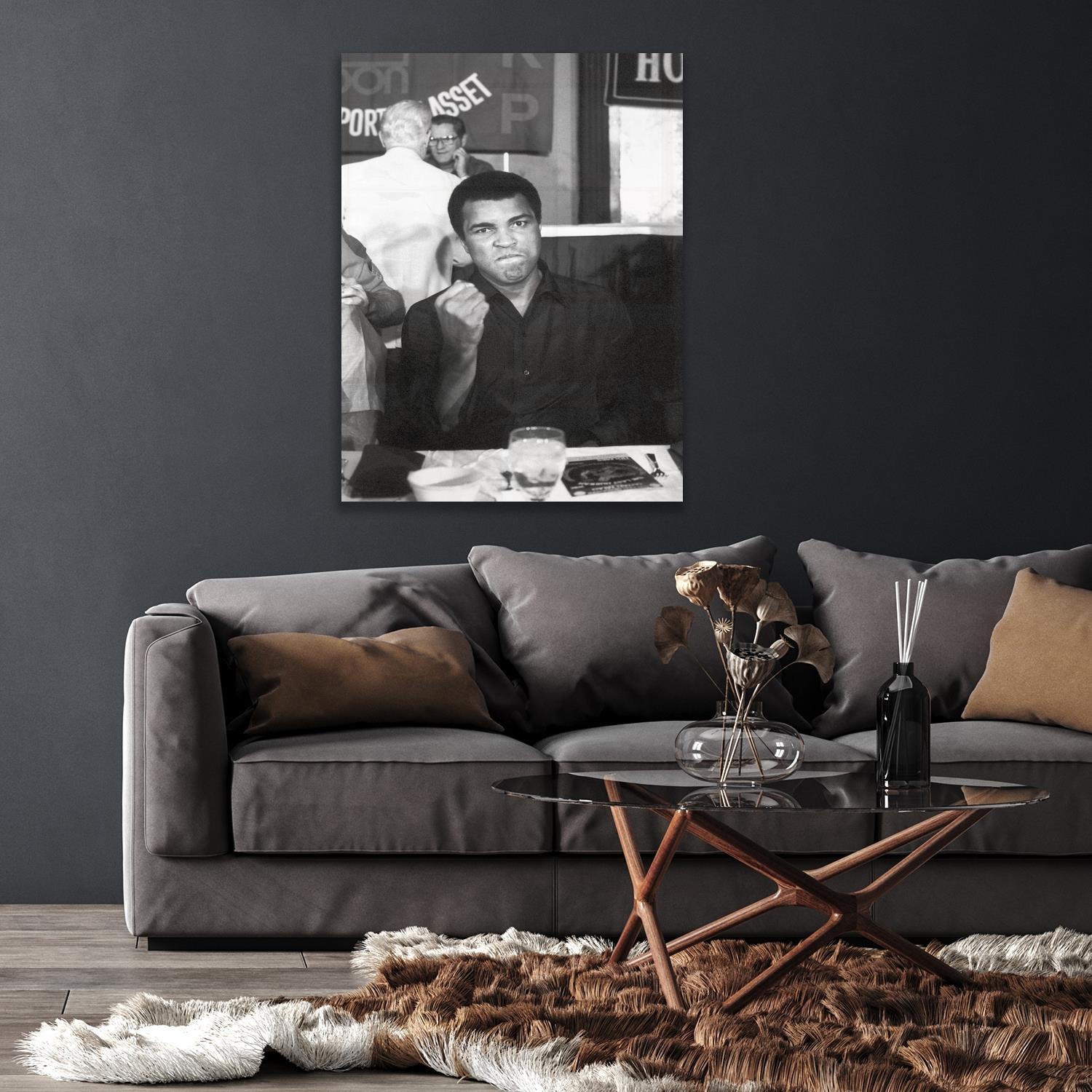 Acrylglasbild »Muhammad Ali«, Schwarz-Weiss-Mann-Stars, Fine Art-Print in Galeriequalität