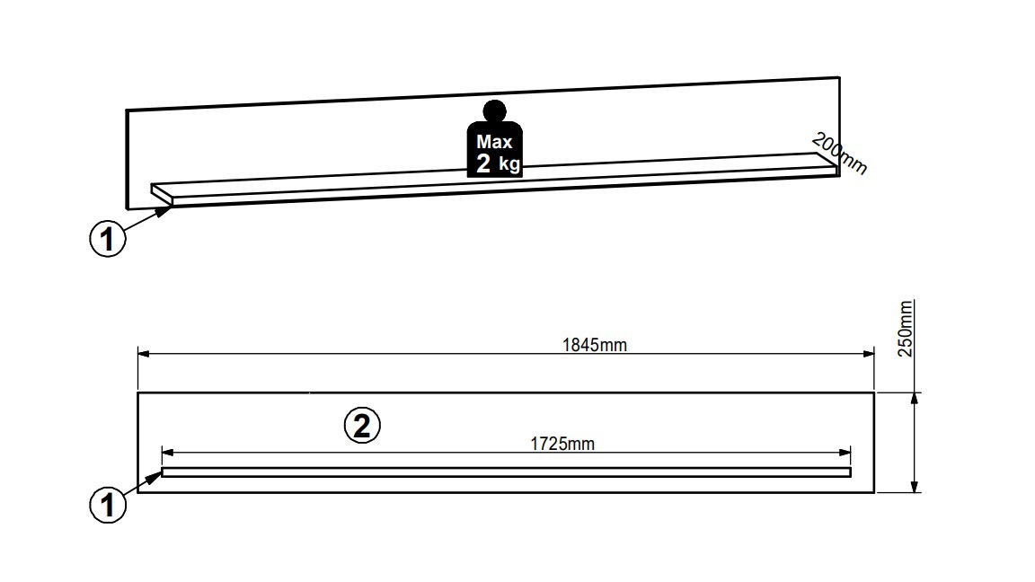 Innostyle Wandboard »BELLANO« 1 Stk. tlg. mit Boden