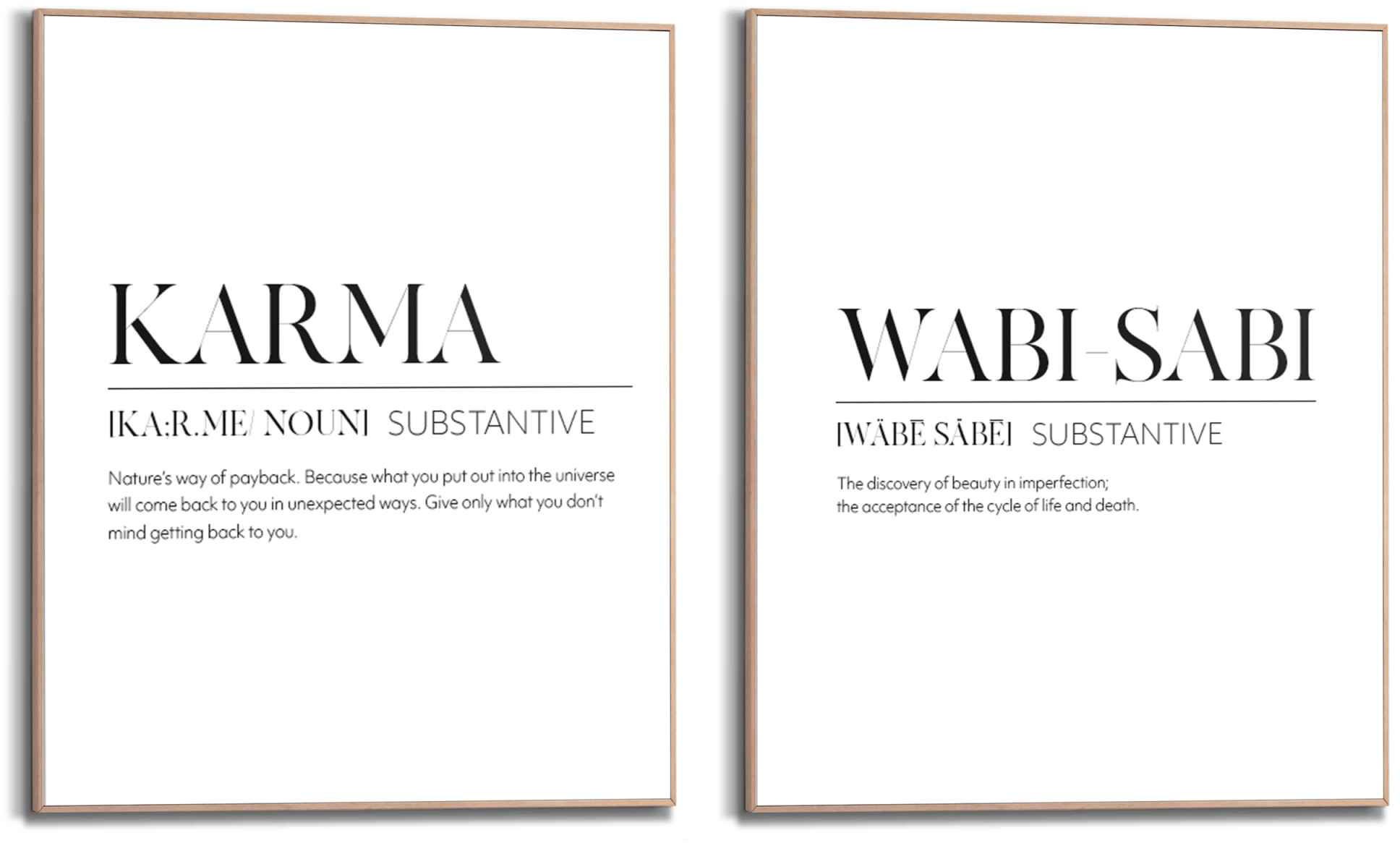 Image of Reinders! Wandbild »Wandbilder Set Karma Wabi Sabi - Unperfekt - Japan«, Schriftzug, (2 St.) bei Ackermann Versand Schweiz