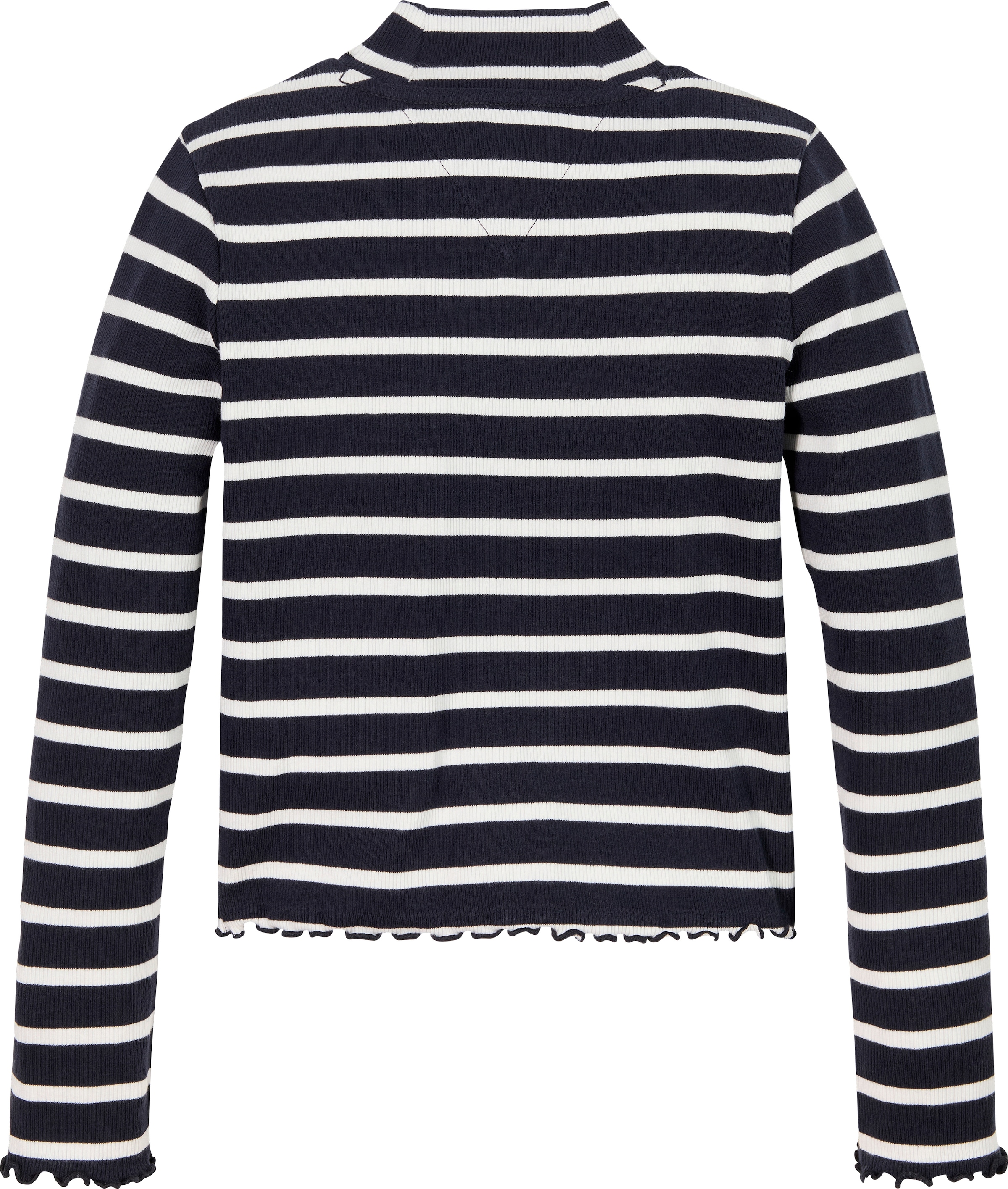 Tommy Hilfiger Langarmshirt »MOCK NECK RIB TOP LS«, im Streifendesign, mit Babylock-Saum