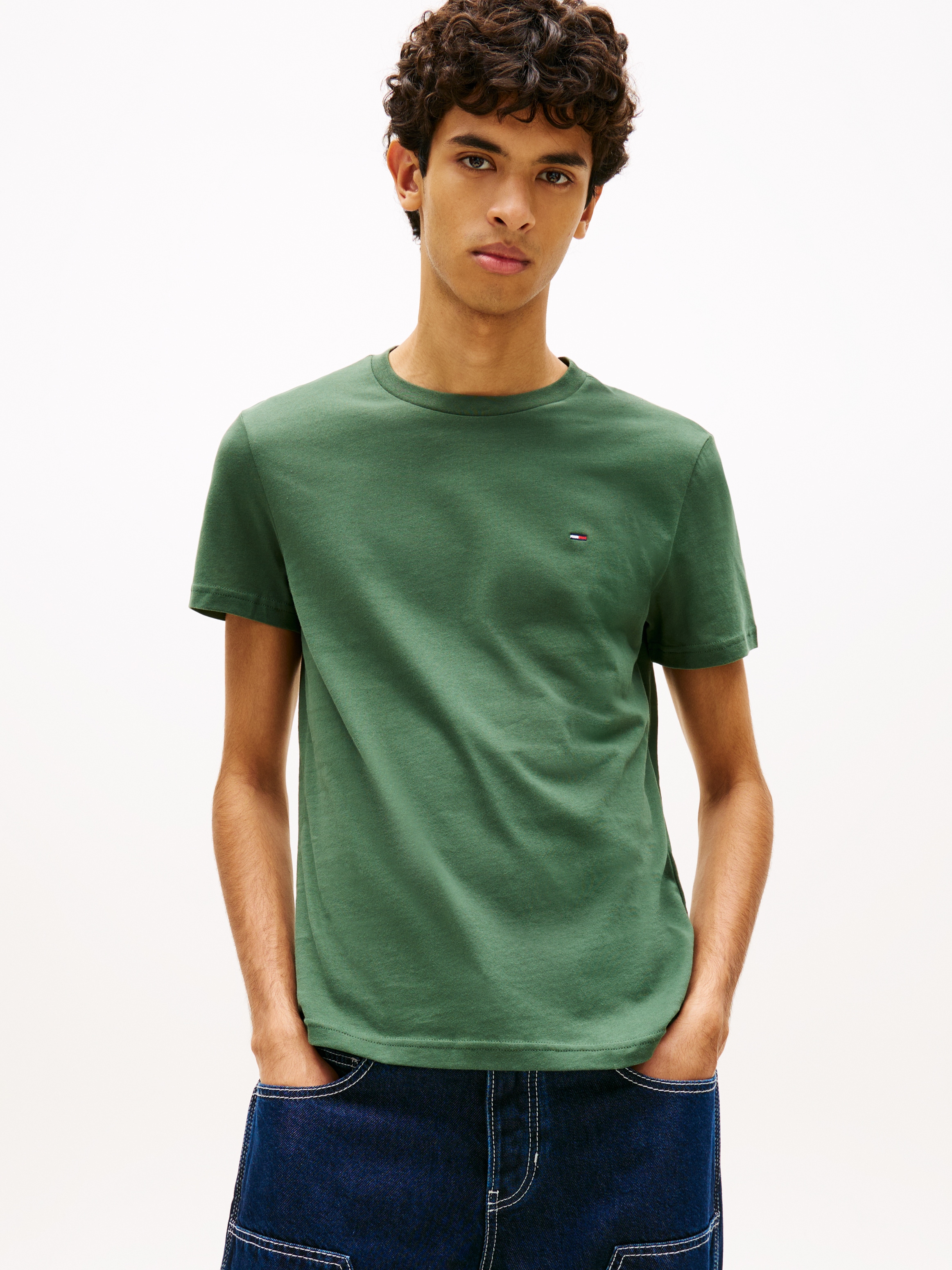 Tommy Jeans Shirt à col rond »TJM XSLIM 2PACK JERSEY TEE EXT« Packung, 2er-Pack,  Logostickerei, 2Pack