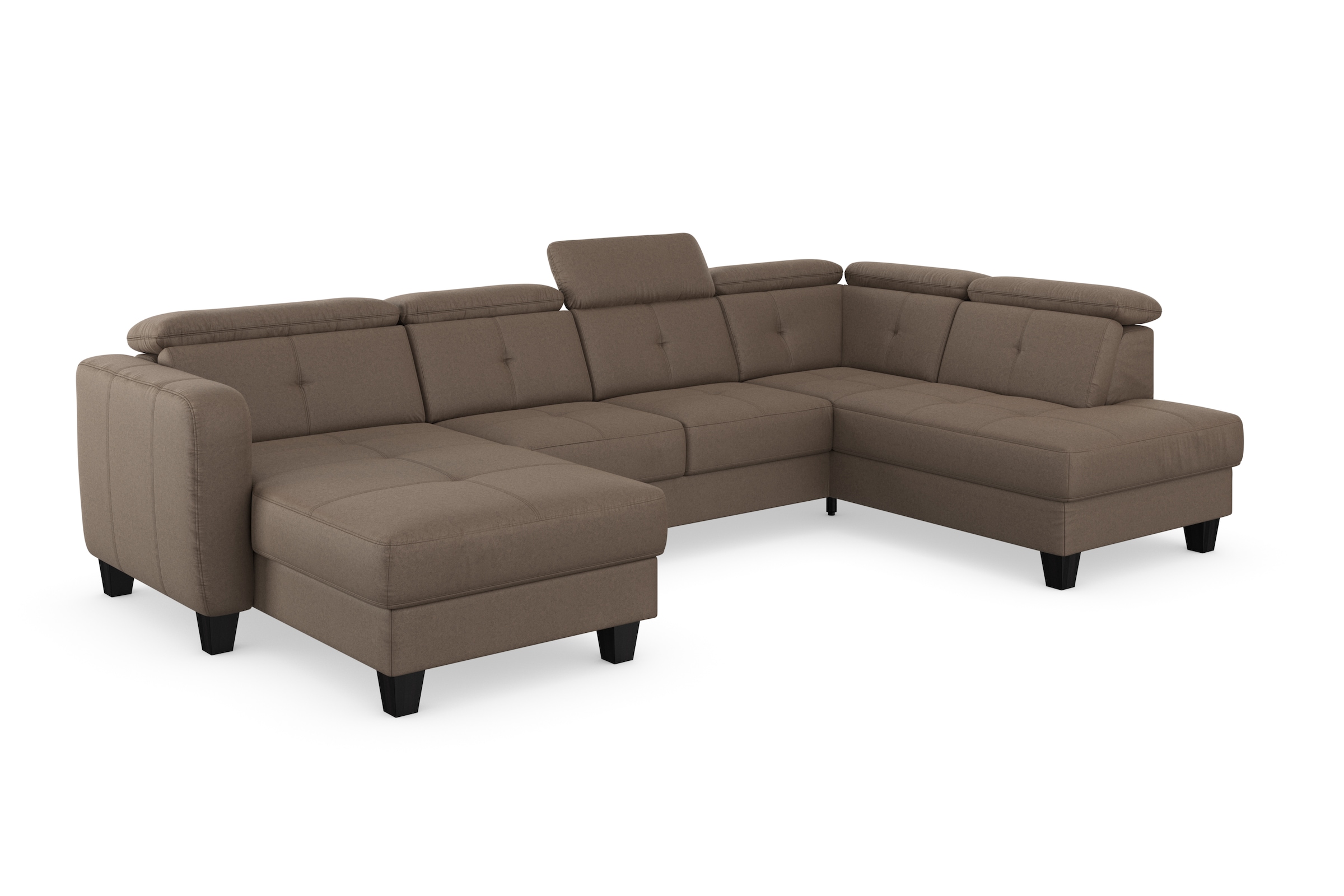 sit&more Wohnlandschaft »Belluci U-Form«, Kopfteilverstellung und Federkern, wahlweise mit Bettfunktion