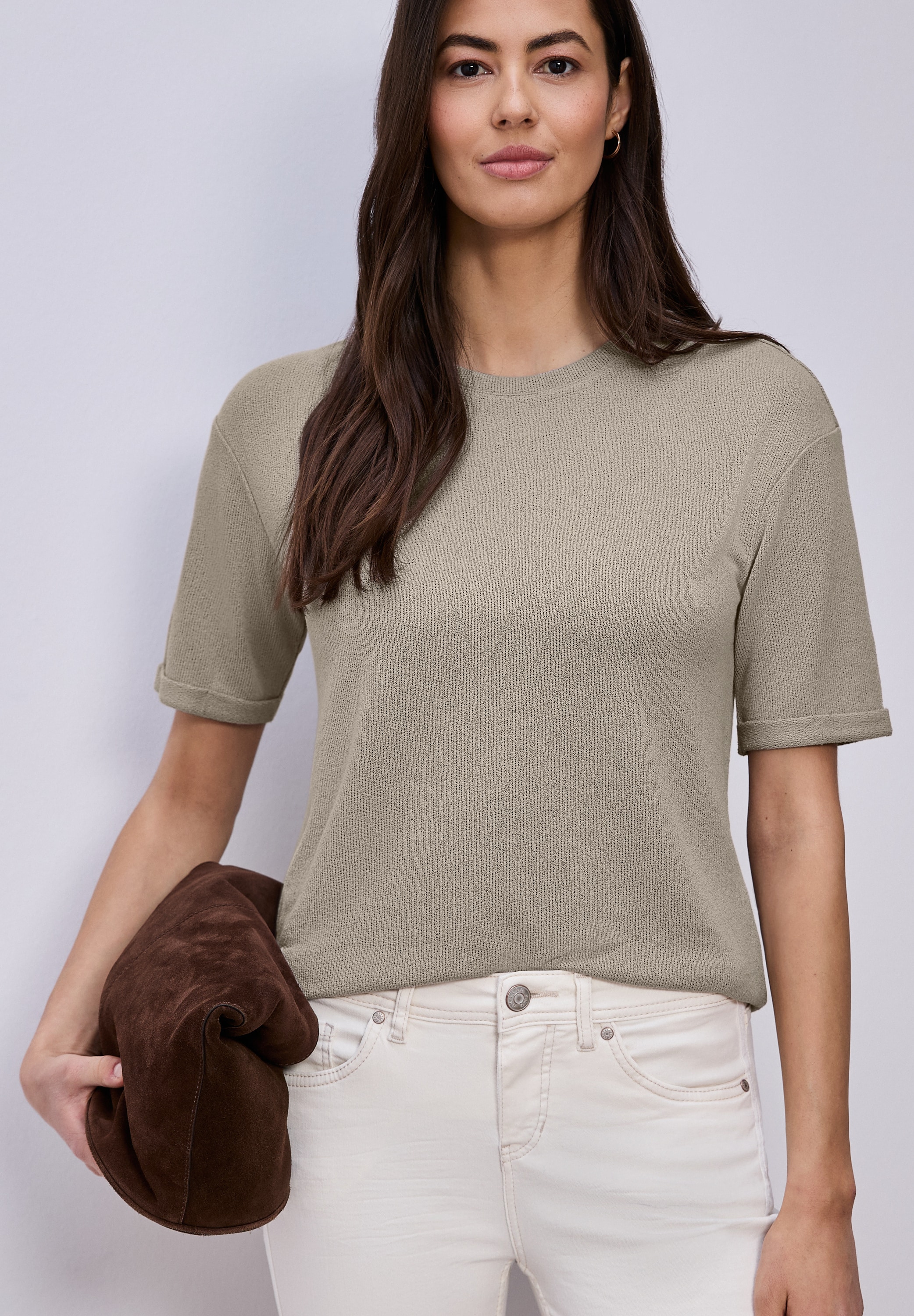 Image of STREET ONE T-Shirt im Strick-Look