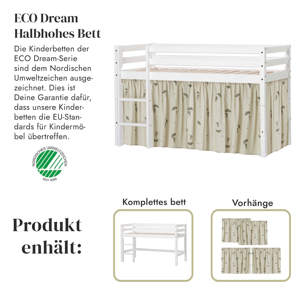 Hoppekids Spielbett »ECO Dream«, Massivholz, wahlweise in 2 Grössen und 4 Farben, Matratze wählbar