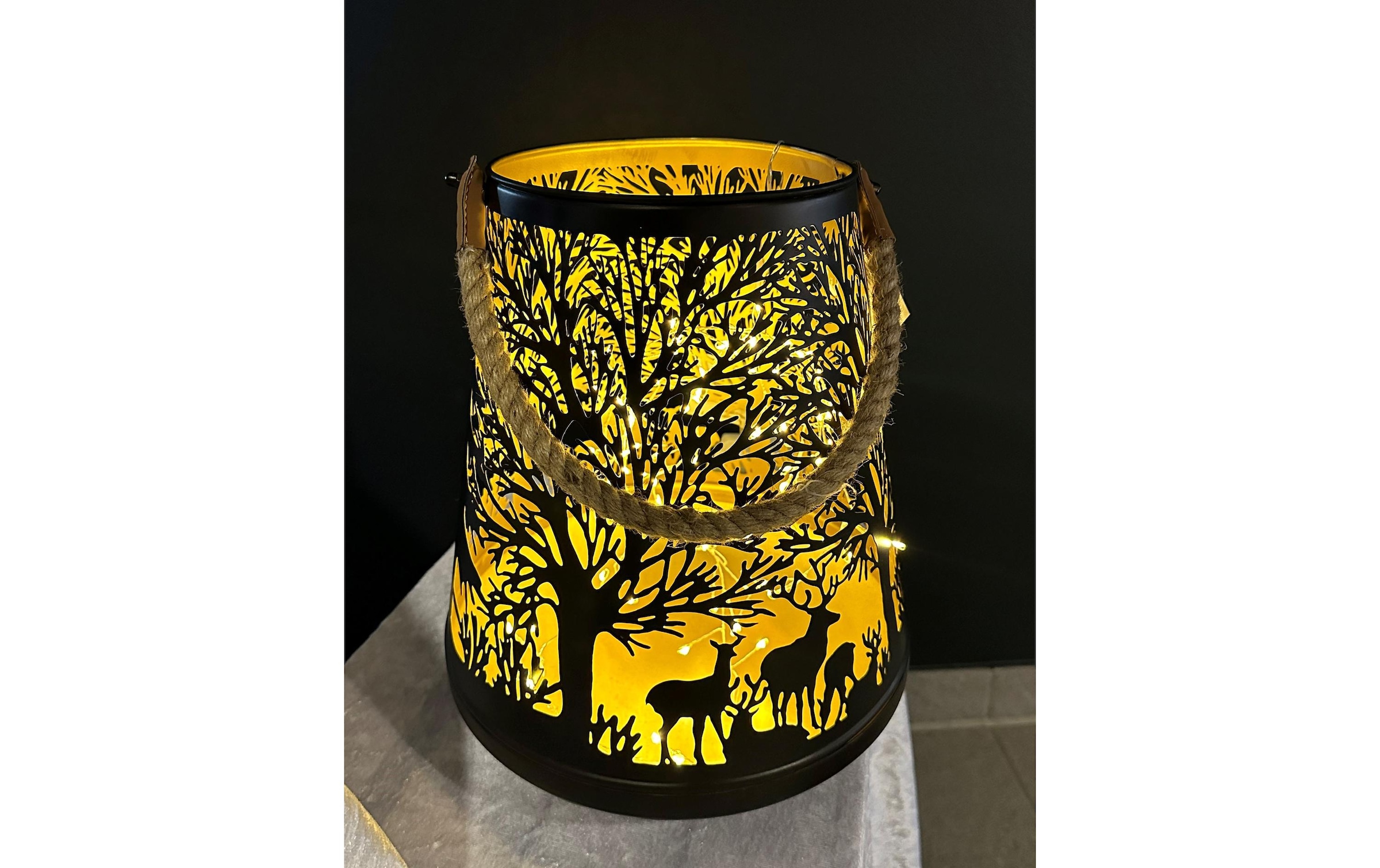 Kerzenlaterne »Dameco Forest 31 cm Goldfarben/Schwarz«