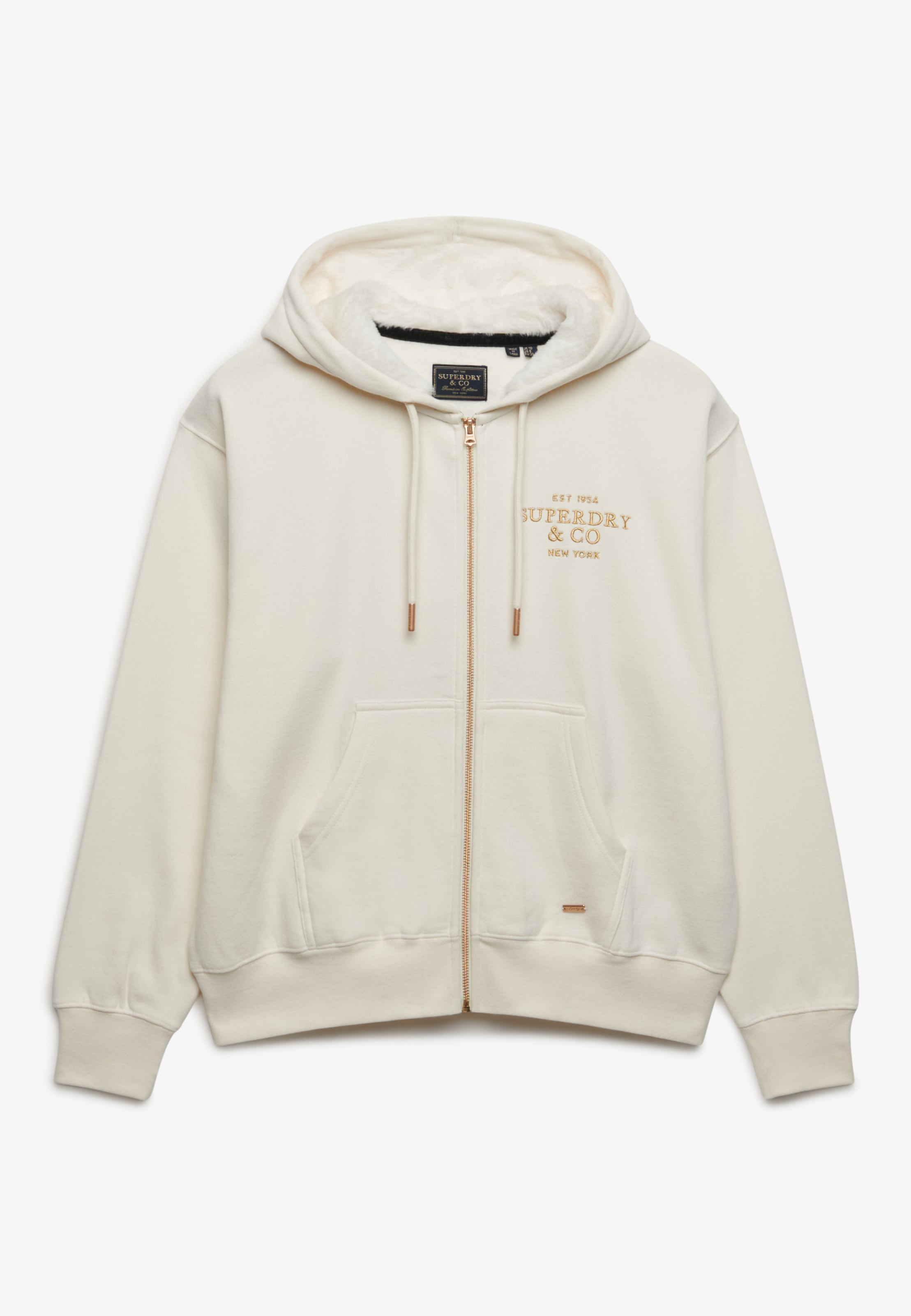 Superdry Sweat à capuche »LUXE FUR LINED ZIPHOOD« Baumwollmischung, relaxed fit