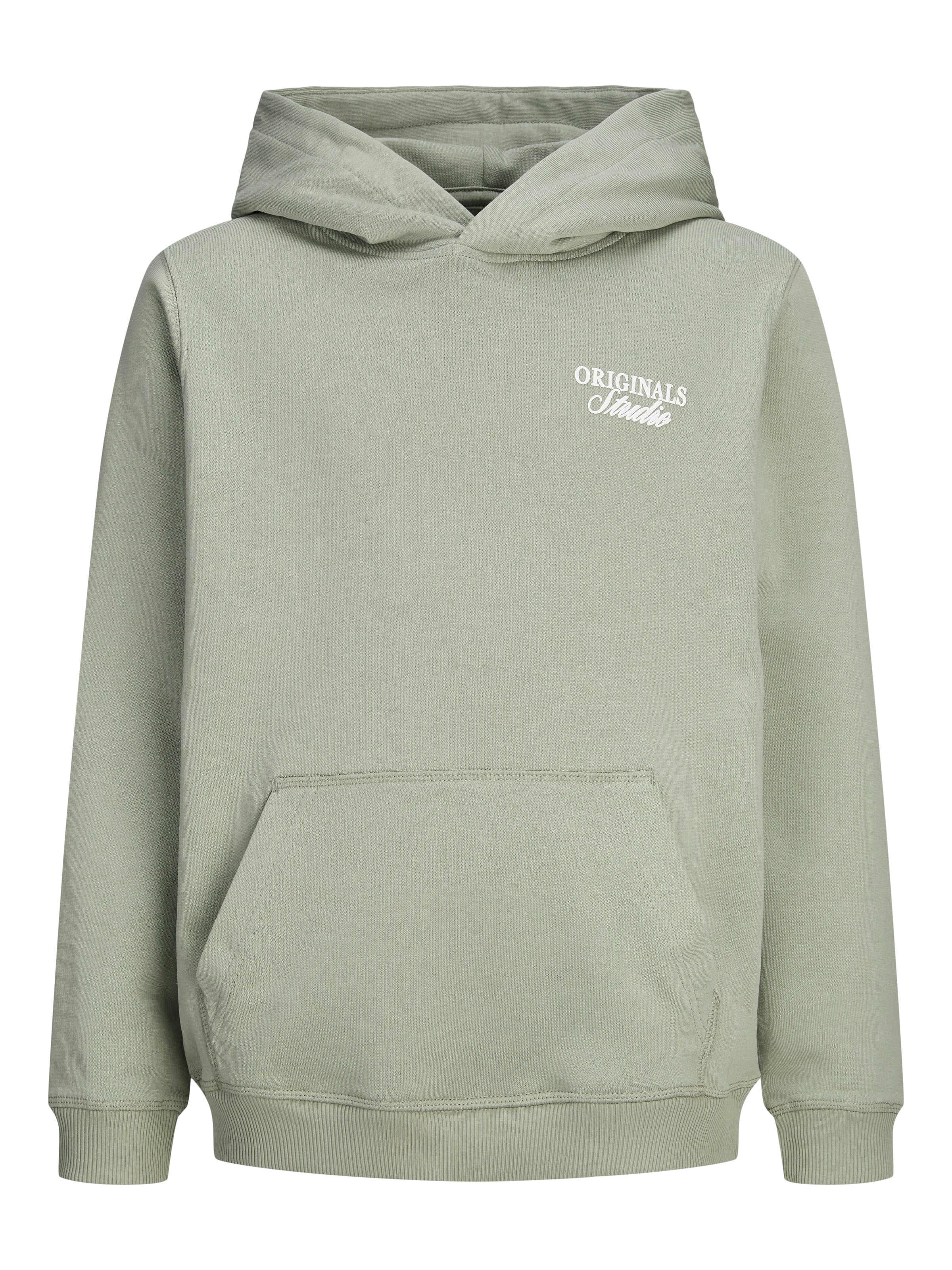 Jack & Jones Junior Kapuzensweatshirt »JORNORREBRO TYPO BACK SWEAT HOOD SN JNR«, Baumwollmischung, relaxed fit, Langarm
