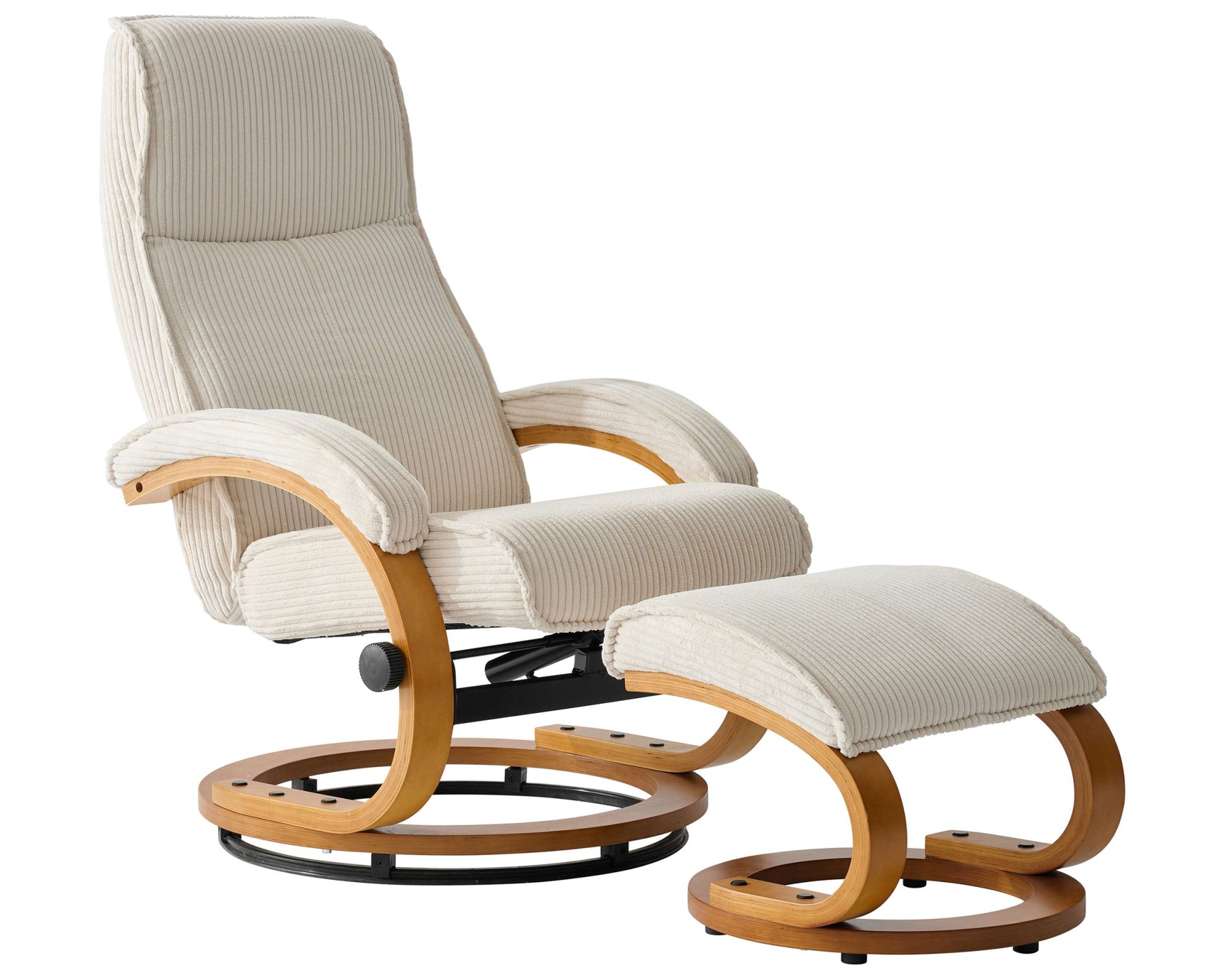 Home affaire Relaxsessel »mit Hocker PARIS neu: Cord - OTTO. Verlässliche Qualität.« bestehend aus Sessel und Hocker,  manuelle Relaxfunktion mit Drehfunktion, neu: Cord-Bezug