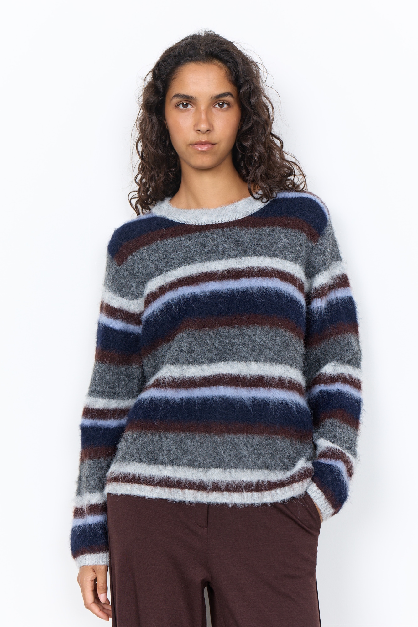 soyaconcept Pull en tricot »SC-HADIL YD 2« Materialmix mit Wolle
