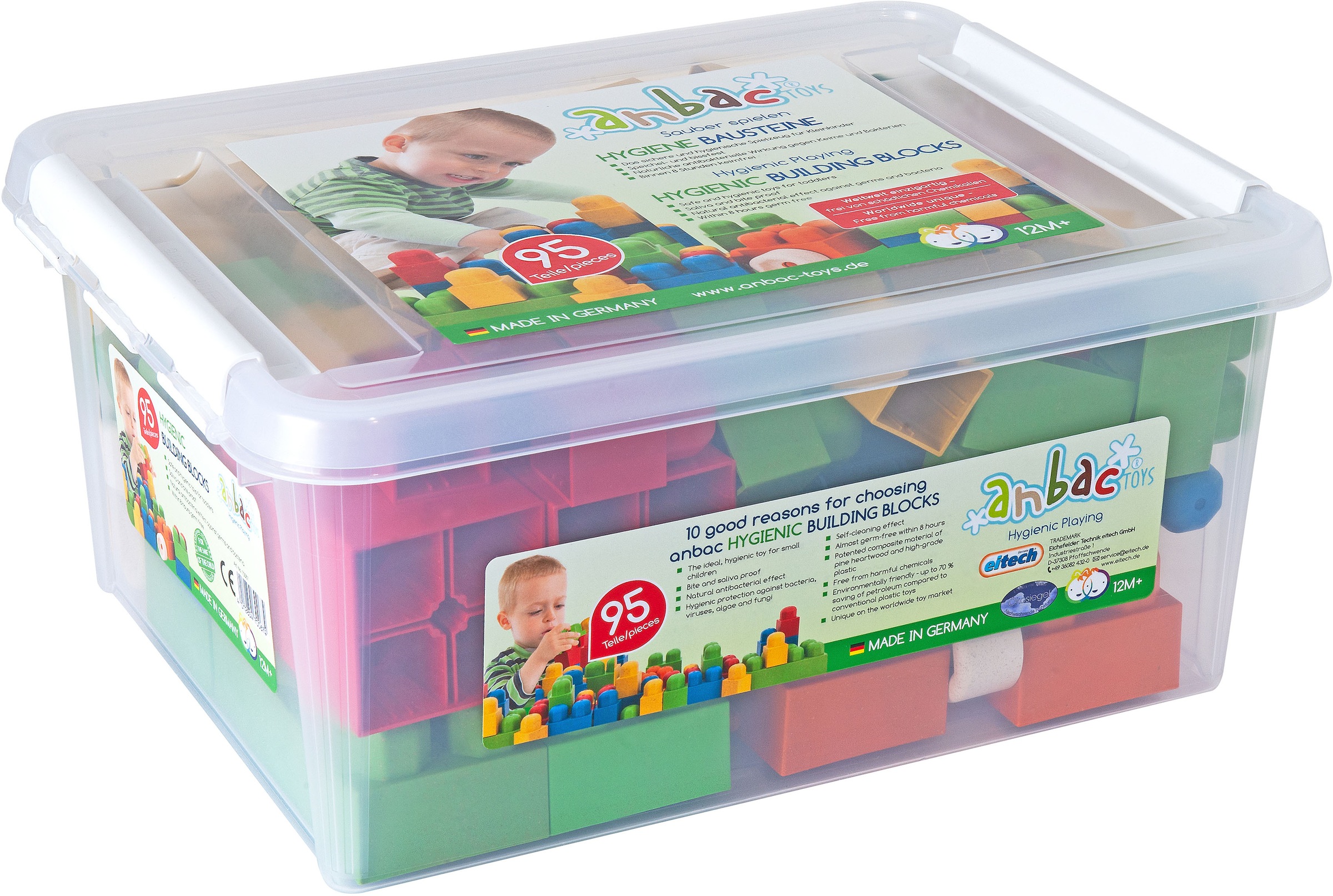 Image of anbac Spielbausteine »Bausteineset«, (95 St.), in praktischer Kunststoffbox; Made in Germany bei Ackermann Versand Schweiz
