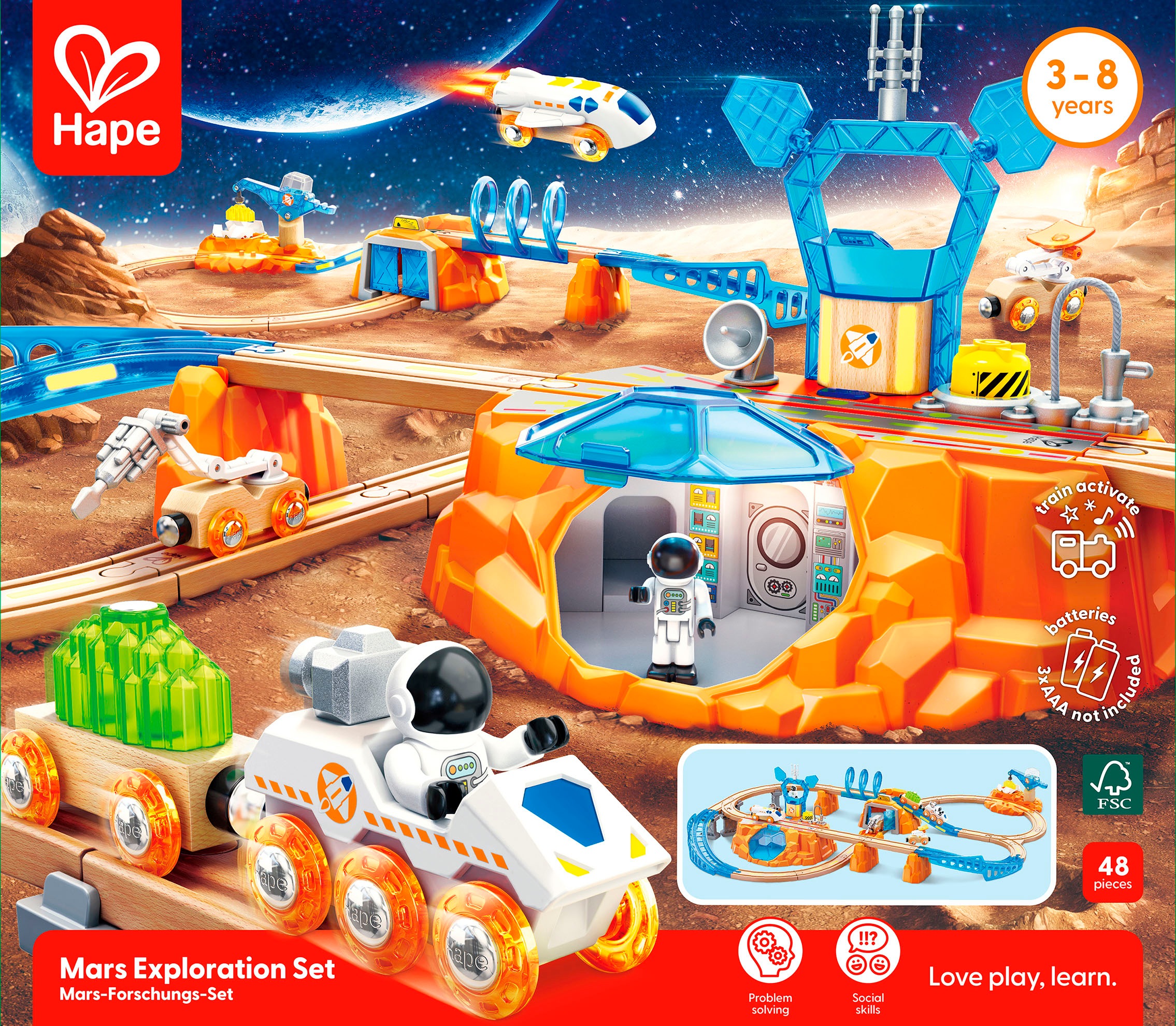 Hape Train jouet »Zugset - Mars-Erkundung« mit Licht und Sound