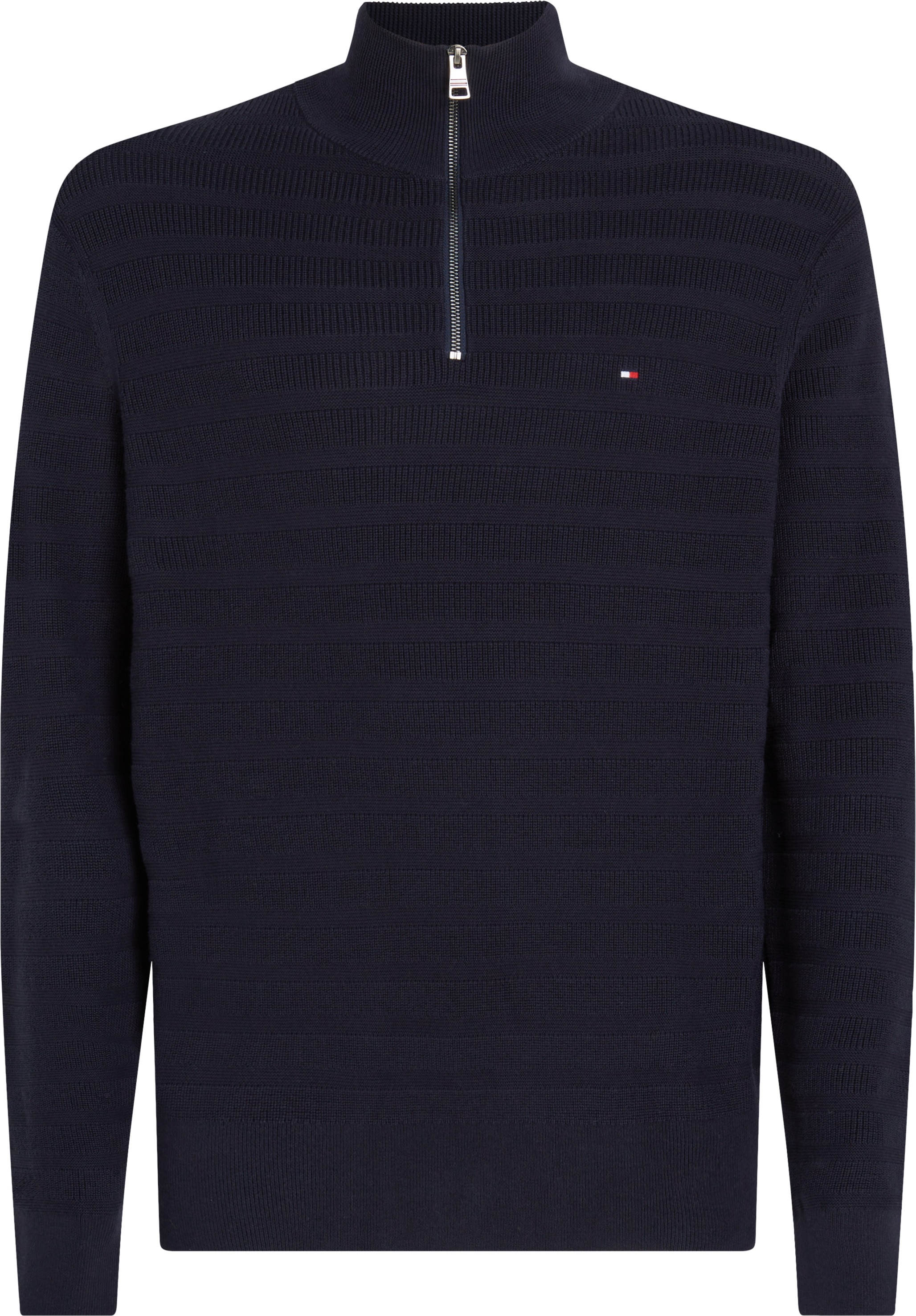 Tommy Hilfiger Troyer »STRIPE STRUCTURE ZIP MOCK«, mit modischer Struktur