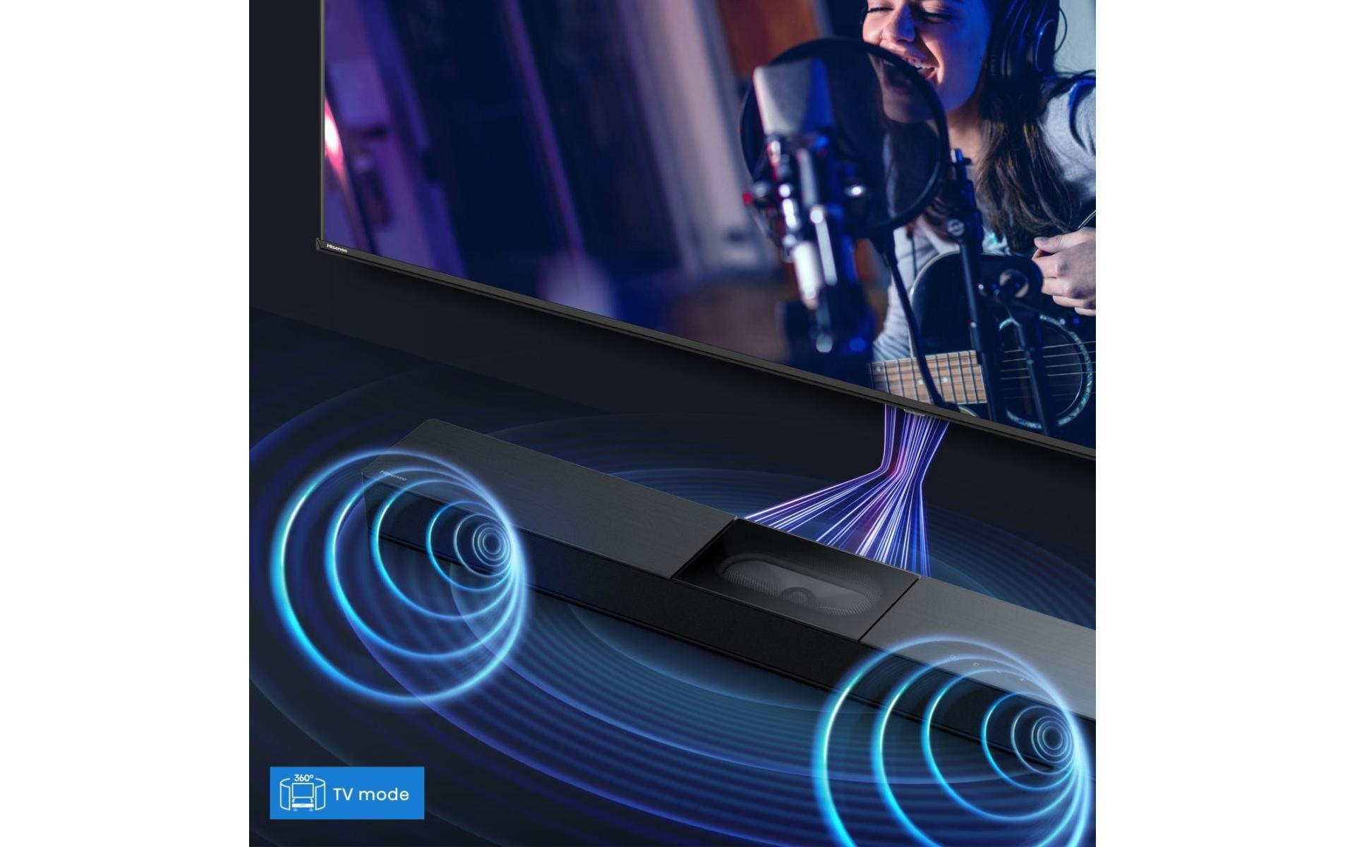 Hisense Soundbar »HS2000 2.1 Kanal Soundbar mit integriertem Subwoofer« 2.1 ( Bass- und Lautstärkeregelung | Equalizer 240 W)