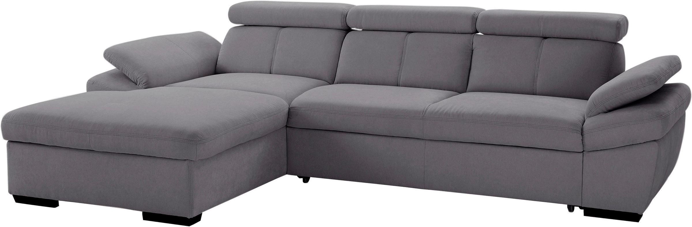 exxpo - sofa fashion Ecksofa »Salerno, inkl. Kopf- und Armteilverstellung, elegant & bequem, L-Form«, wahlweise mit Bettfunktion und Bettkasten, tolle Detailverarbeitung