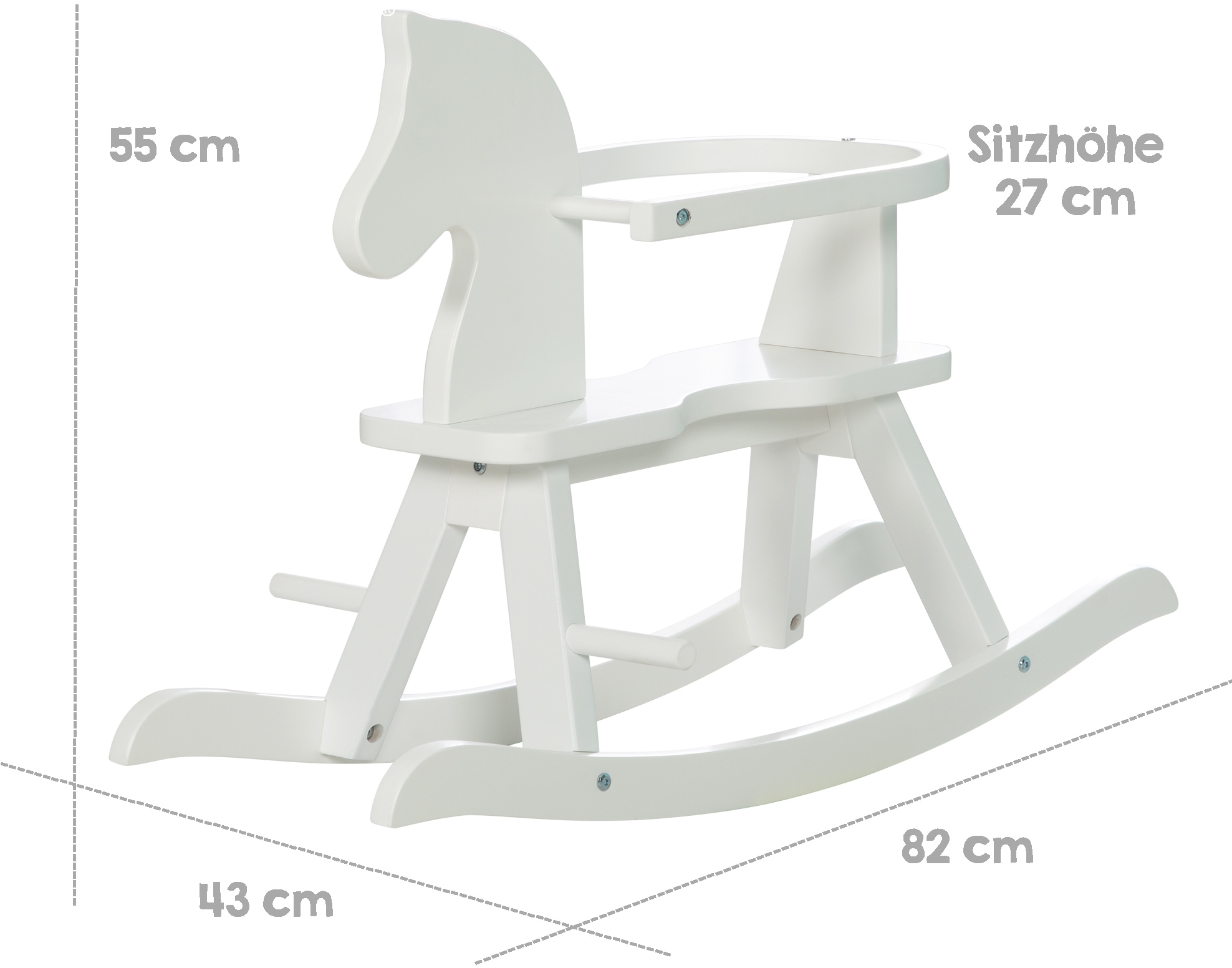 roba® Schaukelpferd »weiss«, aus Holz