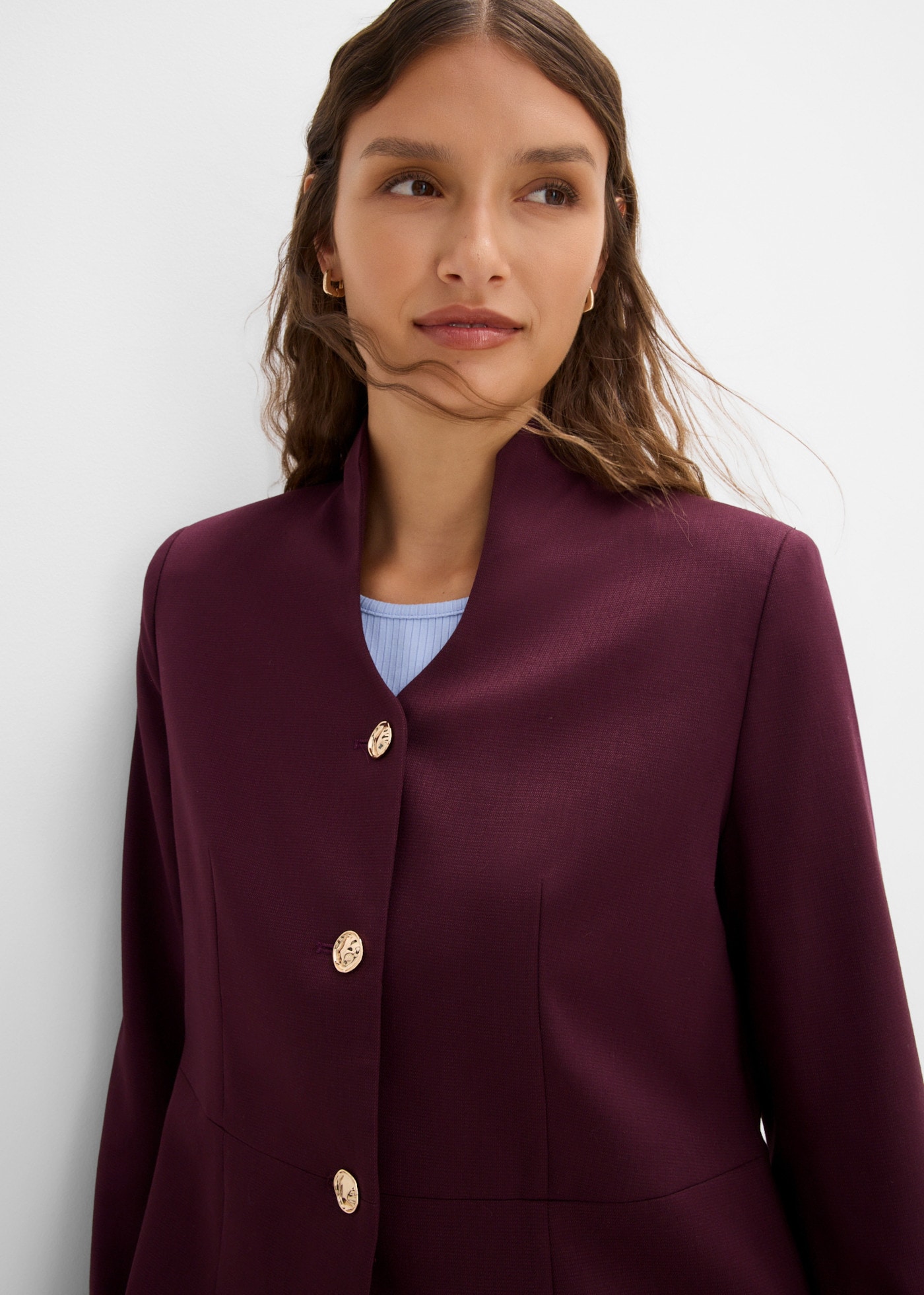bonprix Veste blazer avec col chemise, coupe confortable
