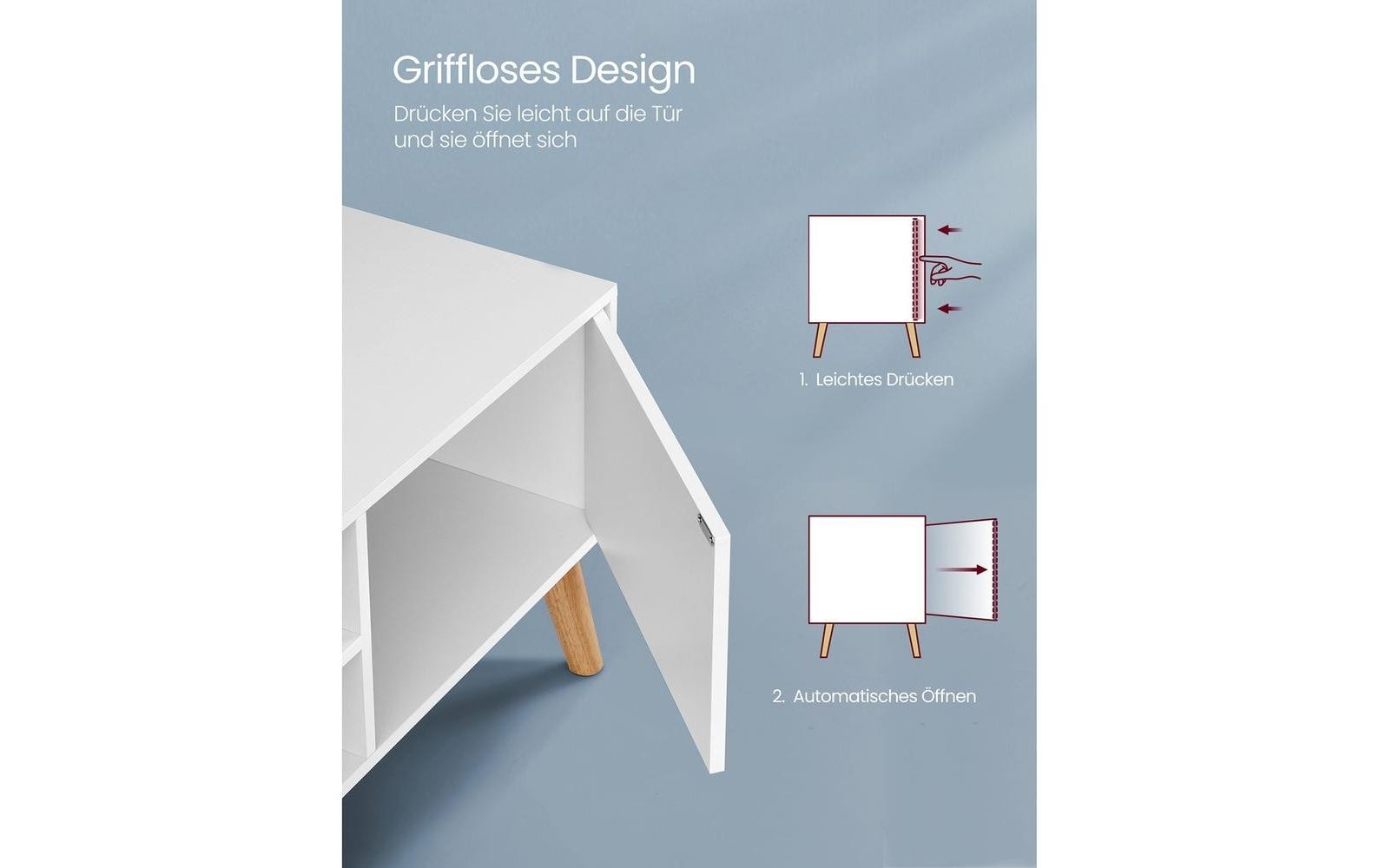 VASAGLE TV-Schrank »Skandinavisch 110 x 40 cm Weiss«