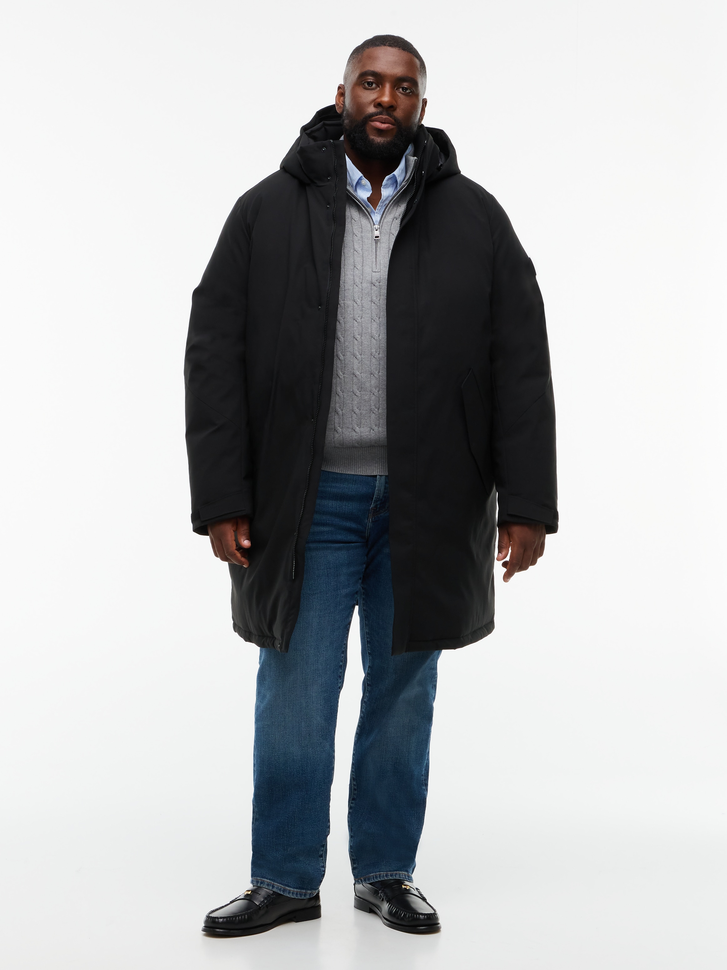 Tommy Hilfiger Big & Tall Funktionsmantel »HOODED PARKA« Grosse Grössen Tech Winterparka Jacke Wasserabweisend abnehmbare Kapuze