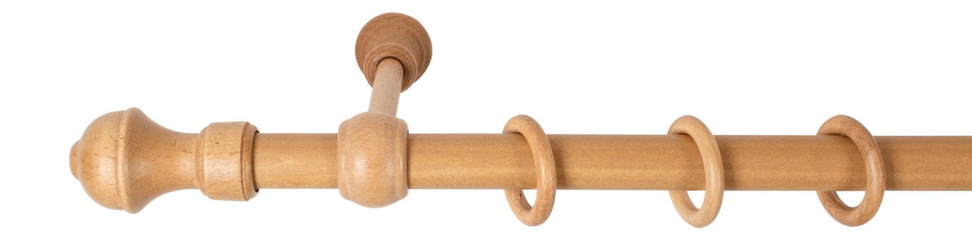 SN DECO GROUP Gardinenstange »Ares«, 1 läufig-läufig, Fixmass, 28 mm, Holz, verschiedene Längen und Farben, Komplettset