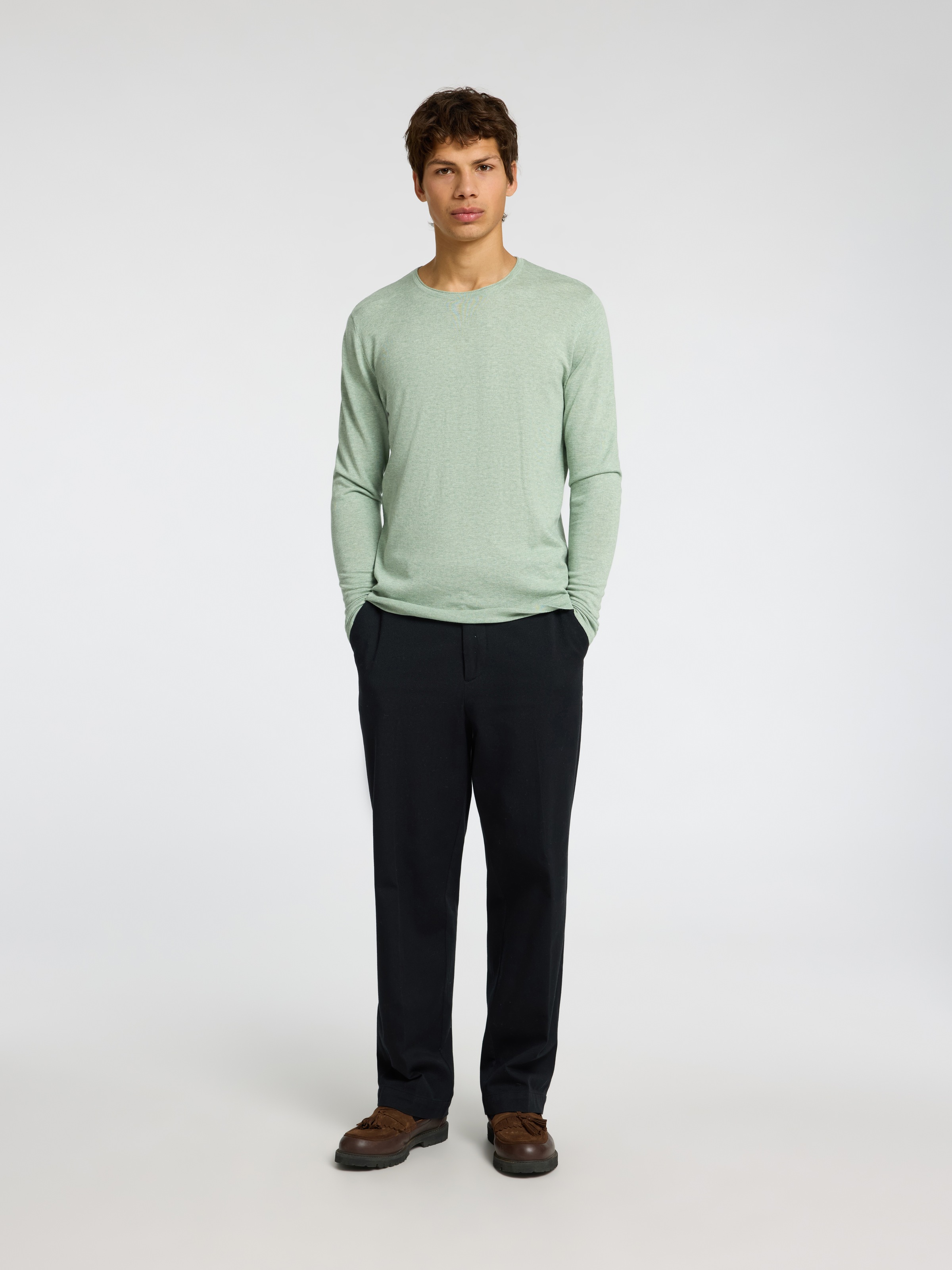 SELECTED HOMME Rundhalspullover »SLHROME LS KNIT CREW NECK NOOS«