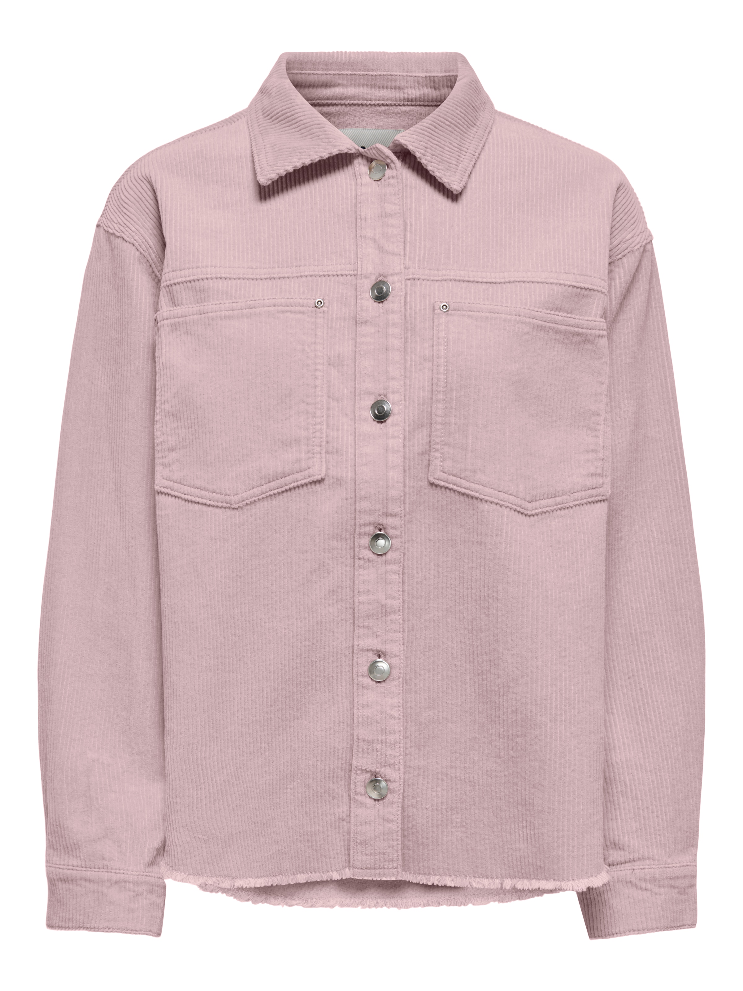 ONLY Blouse chemise »ONLMAIKO-BITTEN L/S CORD SHACKET CC PNT« mit Brusttaschen, leicht ausgefranster Saum