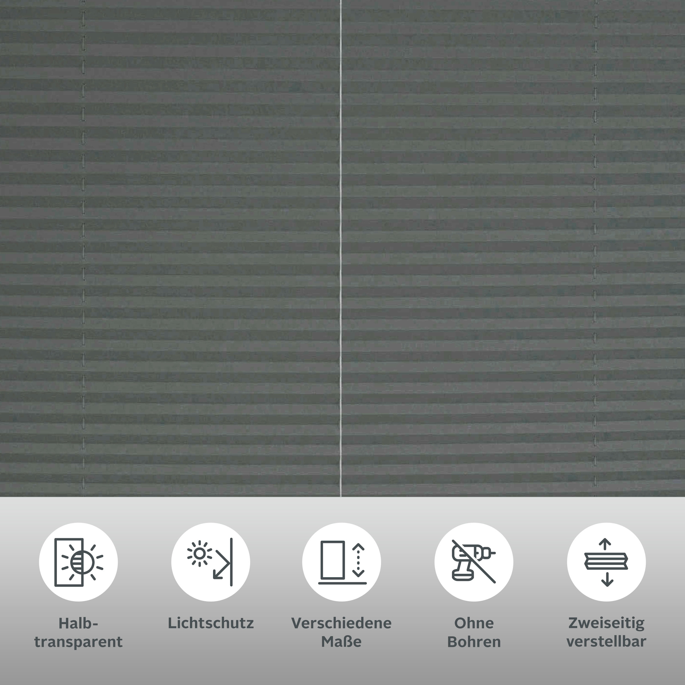 GOODproduct Plissé »DAHRA - in Crush-Optik« Lichtschutz ohne Bohren verspannt Fixmass, Bestseller mit über 5500 4,5-Sterne-Bewertungen, Klemmträger