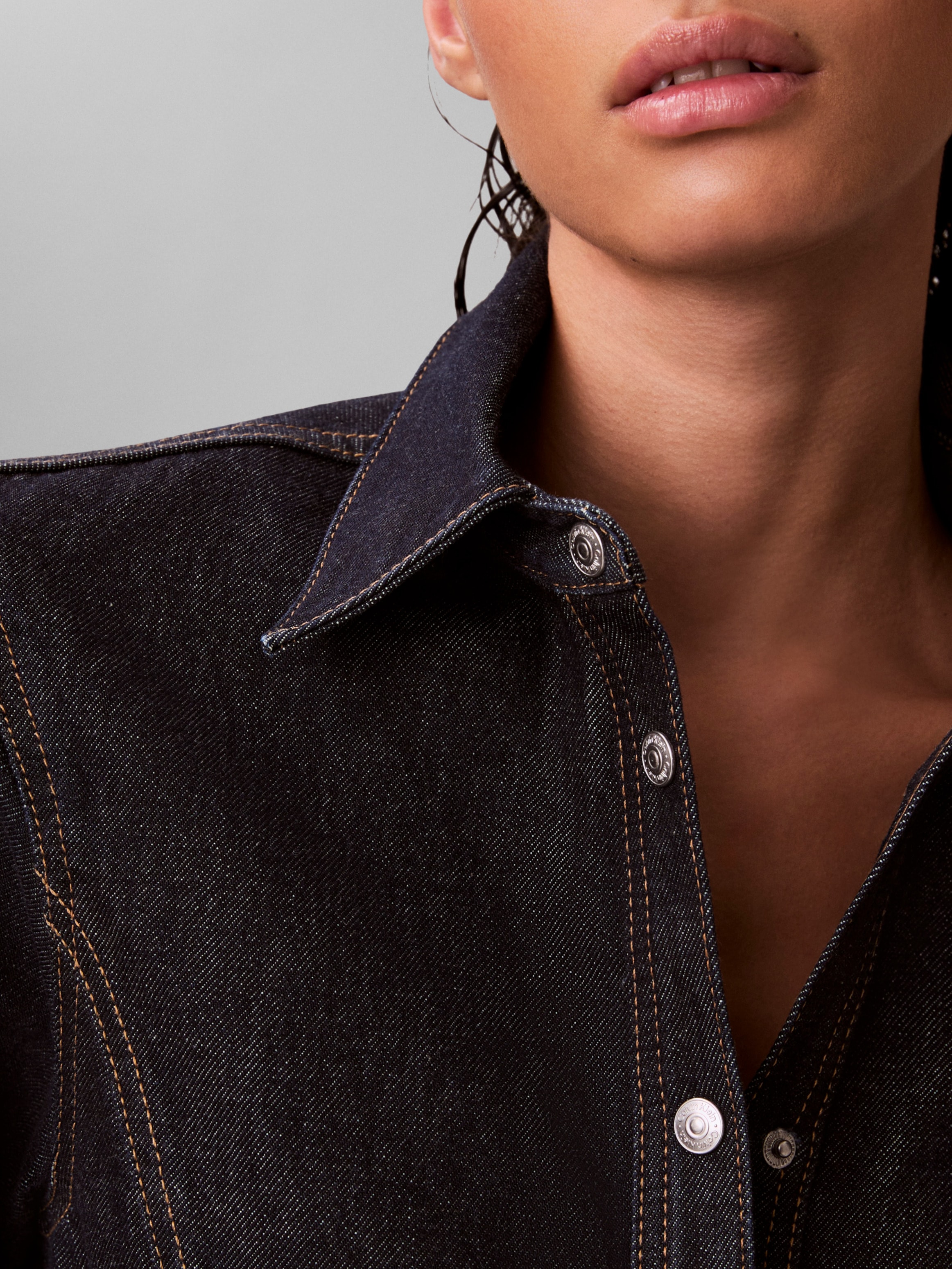 Calvin Klein Jeans Jeanskleid Ohne Tasche Regular fit mit Rundhalsausschnitt