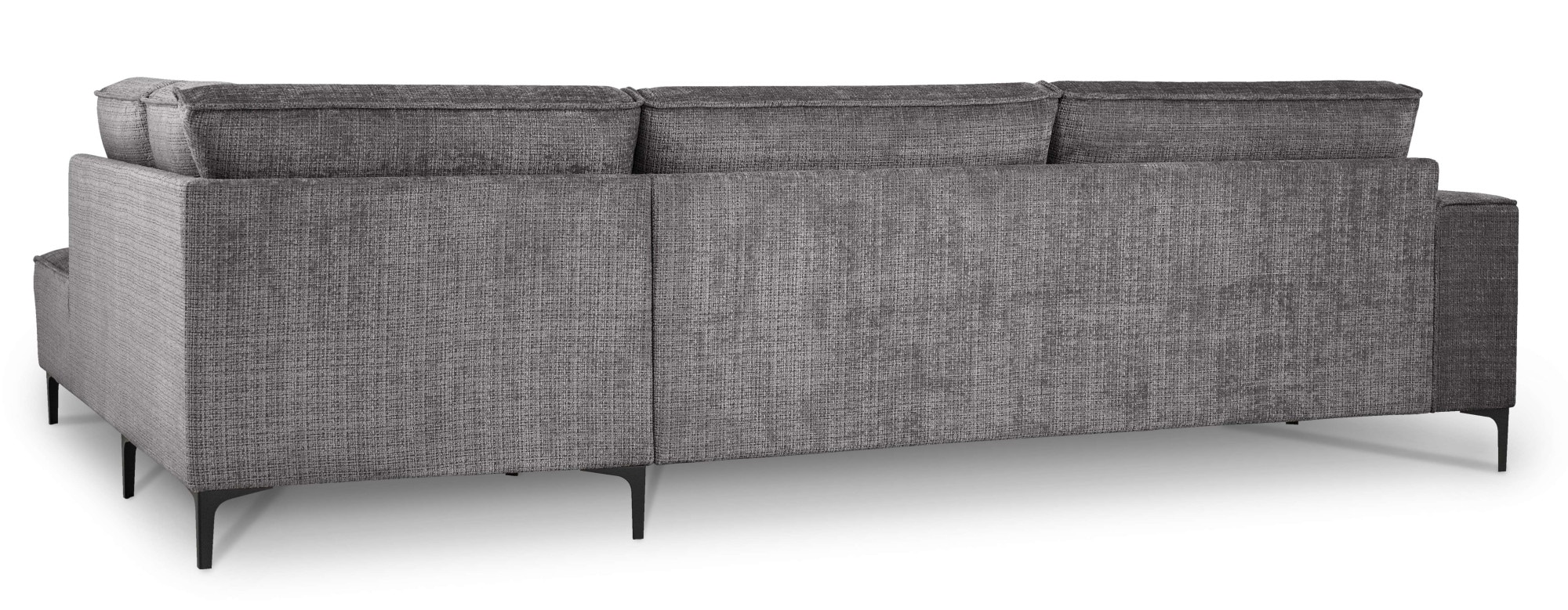 Places of Style Ecksofa »Polsterecke Oland, Struktur, Flachgewebe, Luxus-Microfaser, Boucle«, L-Form, 289 cm, Wellenunterfederung, Skandi-Design, Metallfüsse
